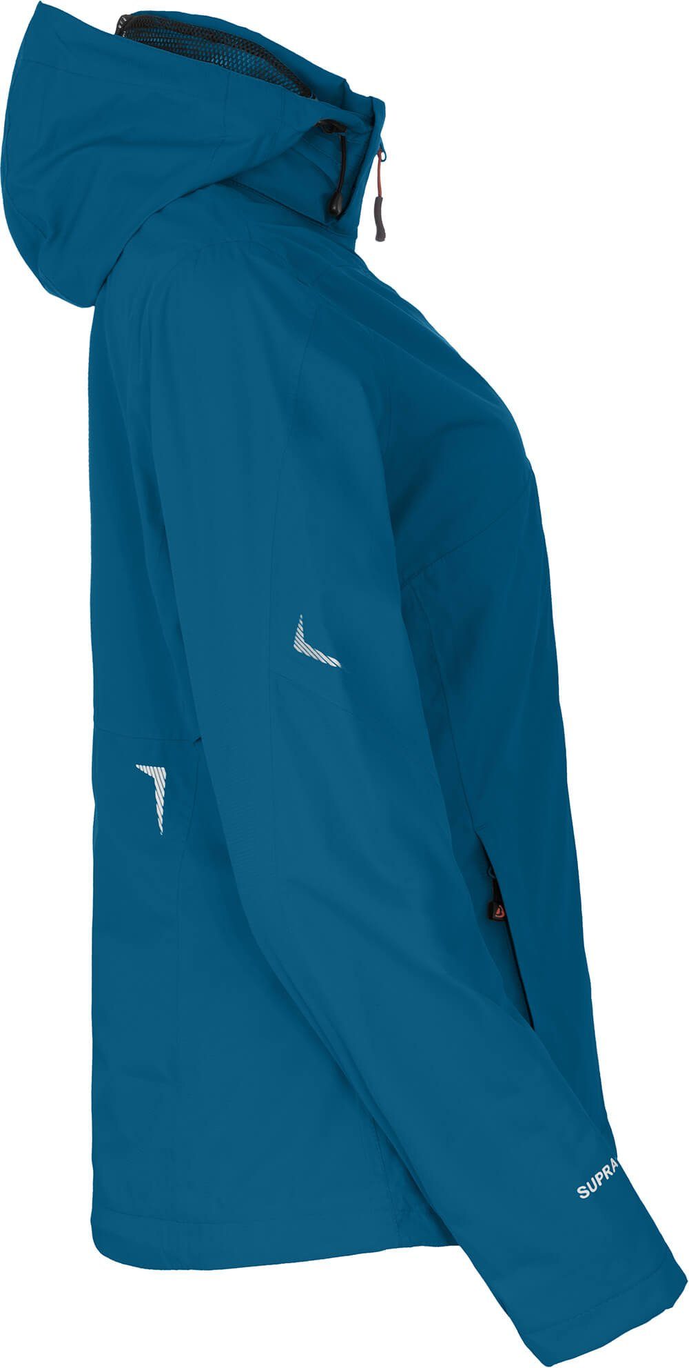 Outdoorjacke Damen Rad-Regenjacke, mm Wassersäule, Saphir VALDIVIA Normalgrößen, Bergson Netzfutter, blau 12000