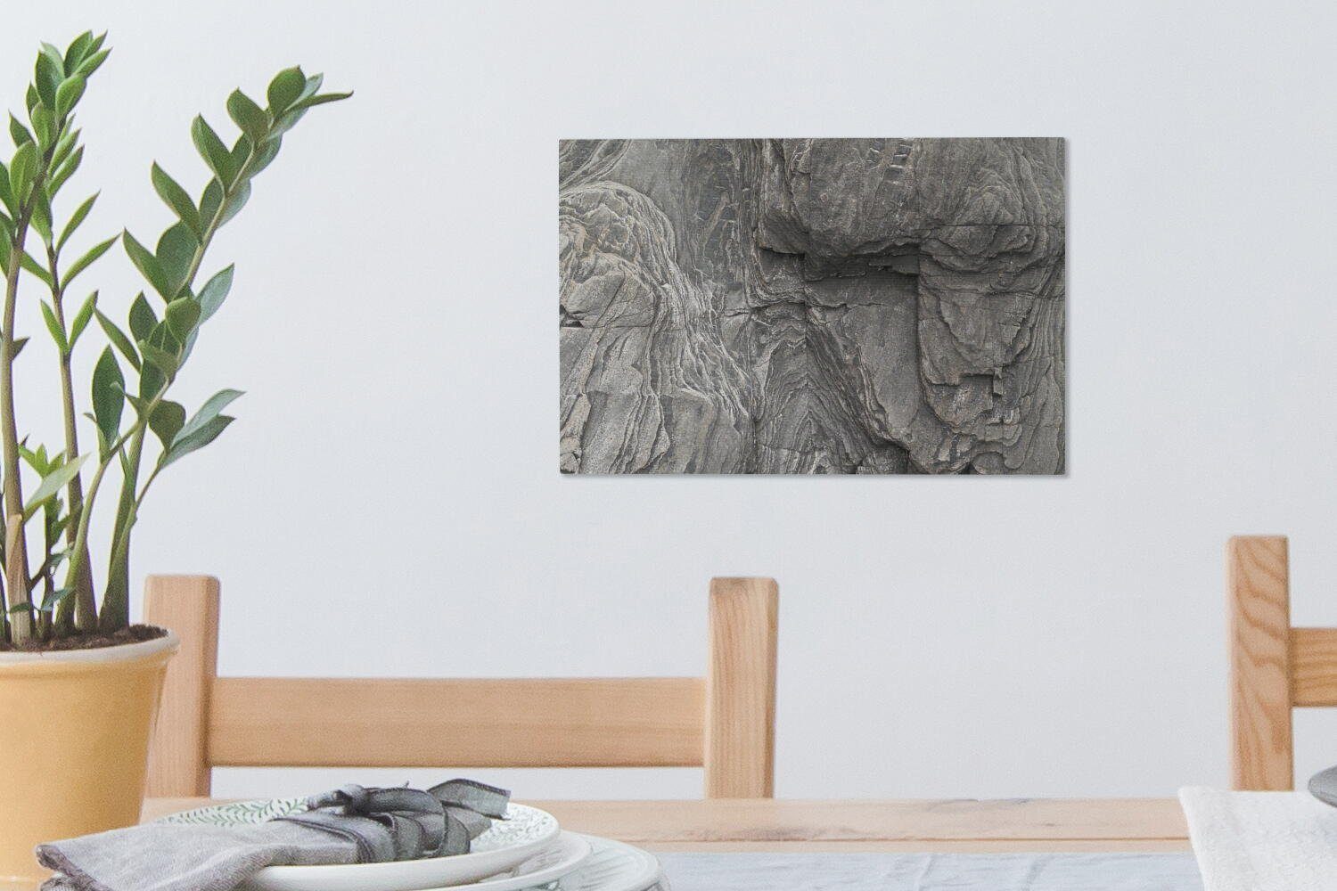 OneMillionCanvasses® Leinwandbild - Steine - Leinwandbilder, St), Felsen Aufhängefertig, Wandbild cm (1 Wanddeko, 30x20 Natur