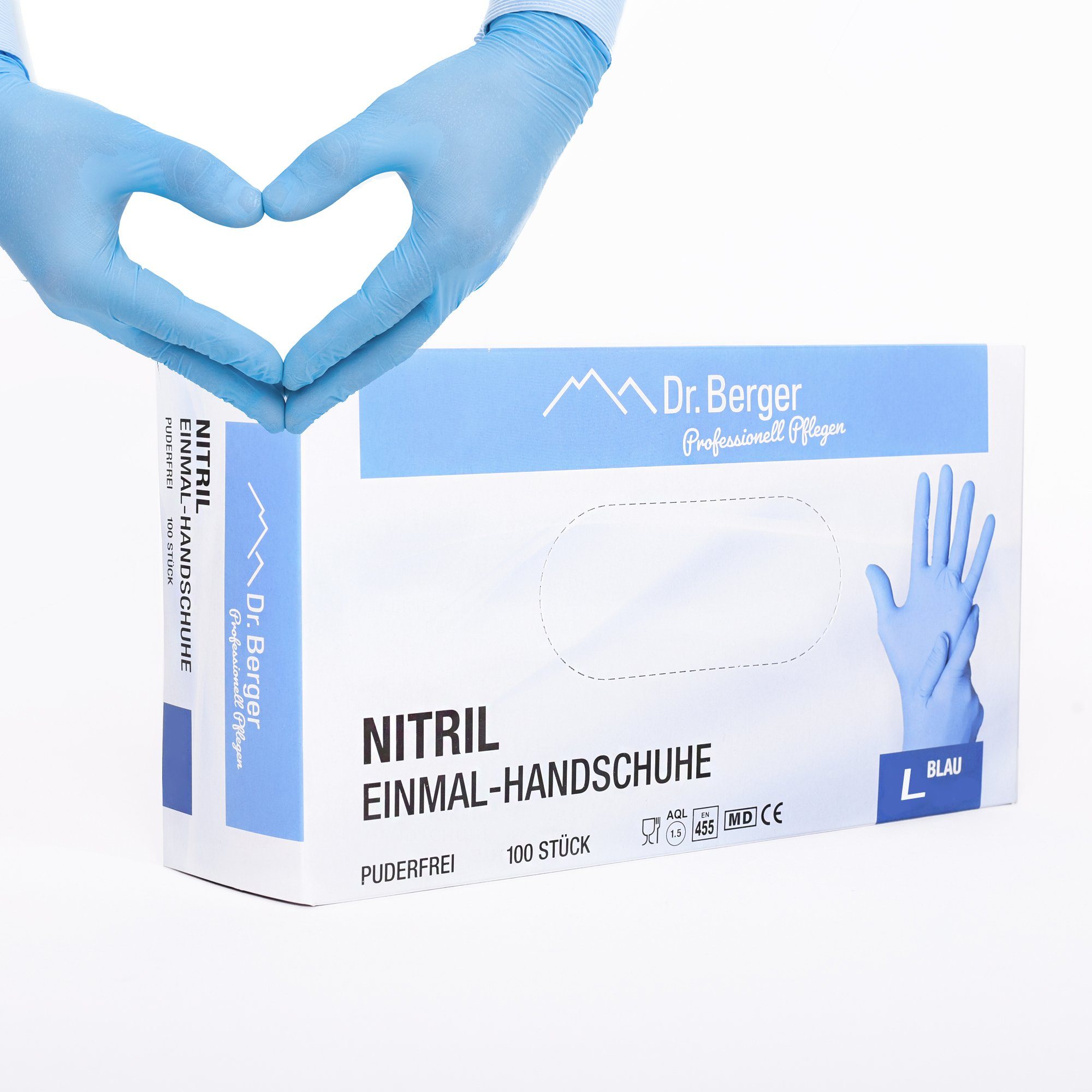 latex- Nitril S-XL puderfrei Blau Nitril-Handschuhe Gr. Berger Einmalhandschuhe Dr. und