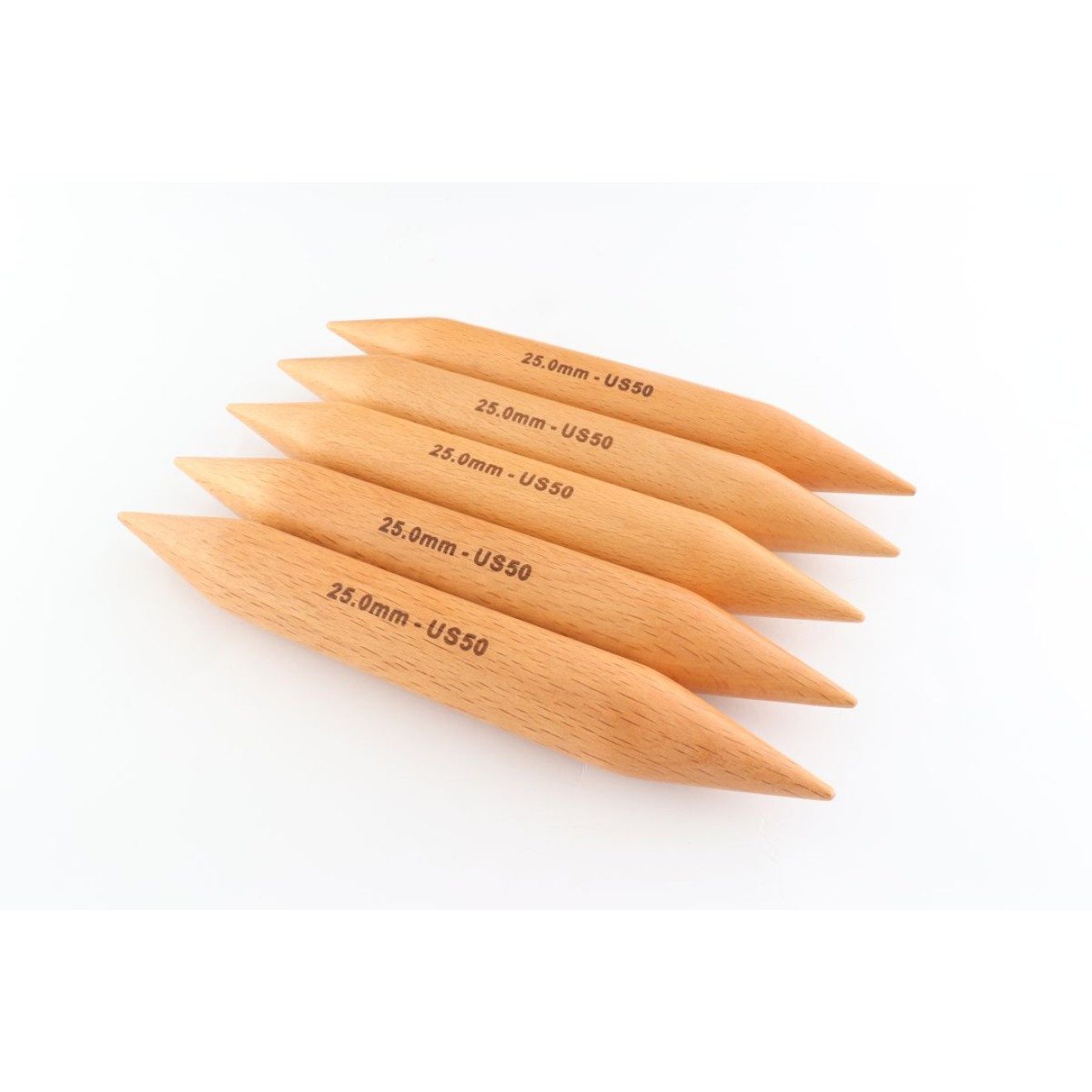 KnitPro Rundstricknadeln Nadelspiel JUMBO Birch 25,00 mm 20 cm 5 Stück