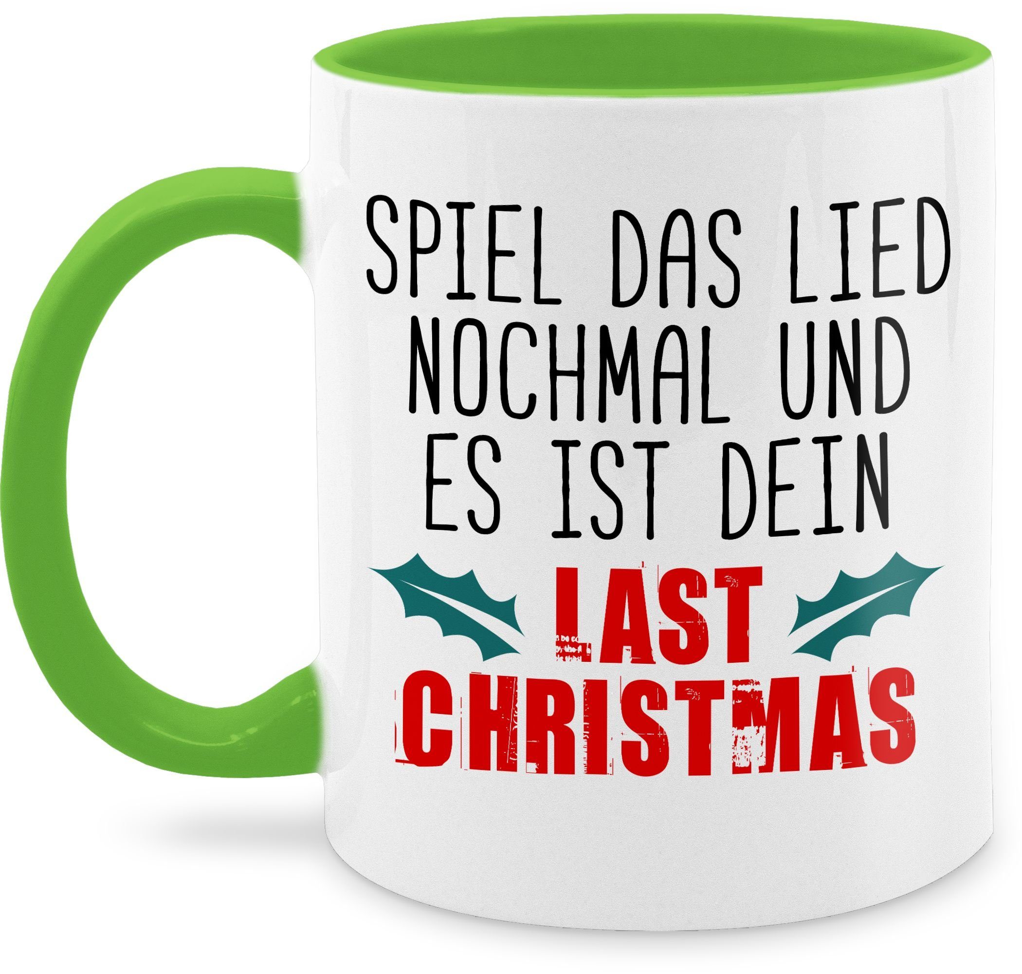 Shirtracer Tasse Keramik, Statement Last 1 Sprüche christmas, Hellgrün