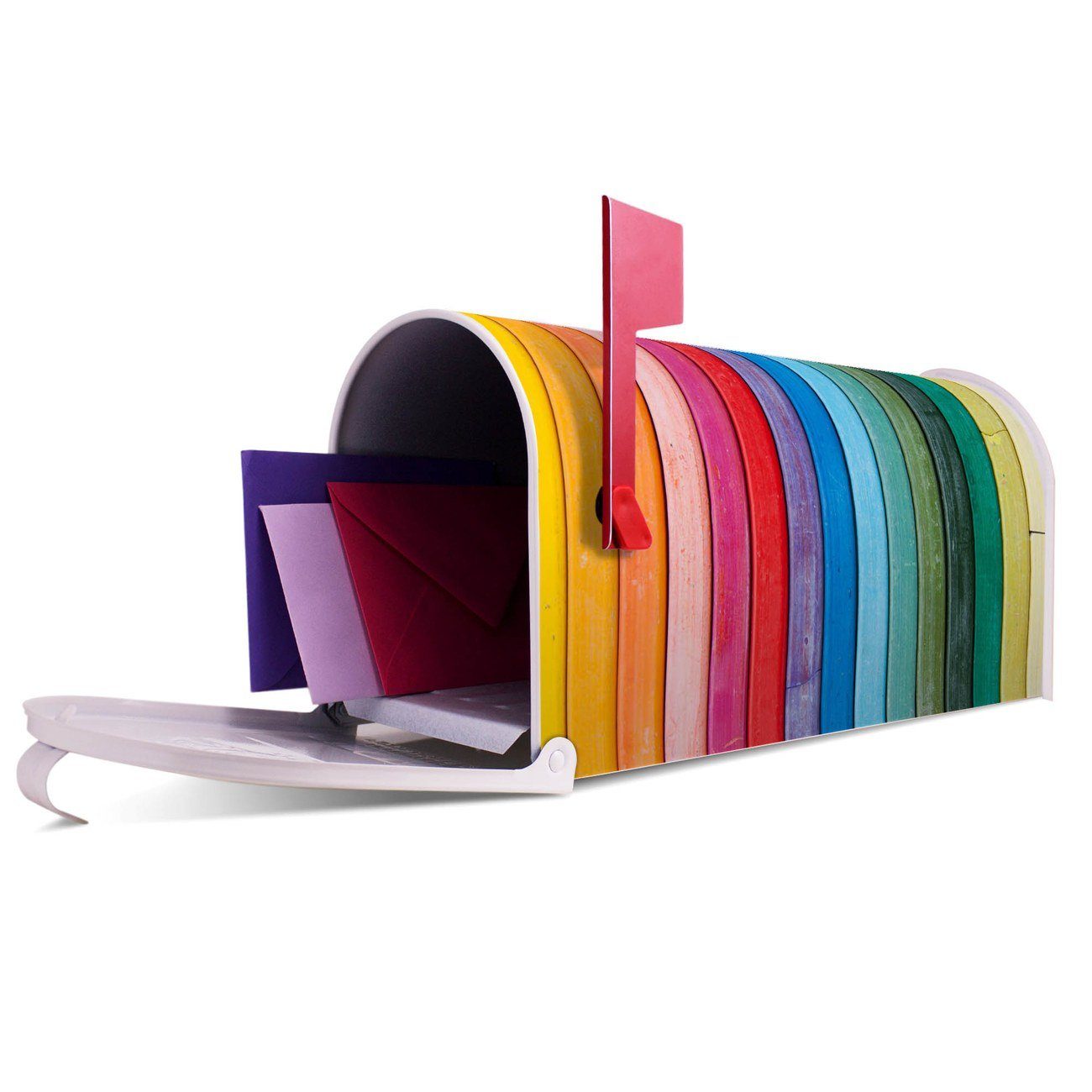 Amerikanischer Mississippi banjado 51 (Amerikanischer Mailbox original Briefkasten Briefkasten, 17 22 aus cm x x USA), weiß Regenbogenfarben