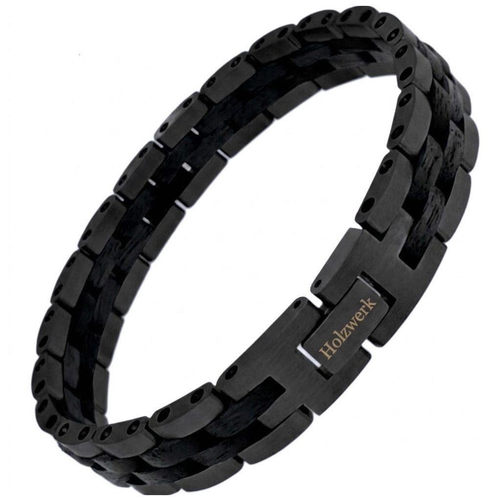 Holzwerk Edelstahlarmband Designer Holz Armband, Armkette Gliederarmband, inklusive Armbandkürzer, Holz Unikate, ideal auch als Geschenk