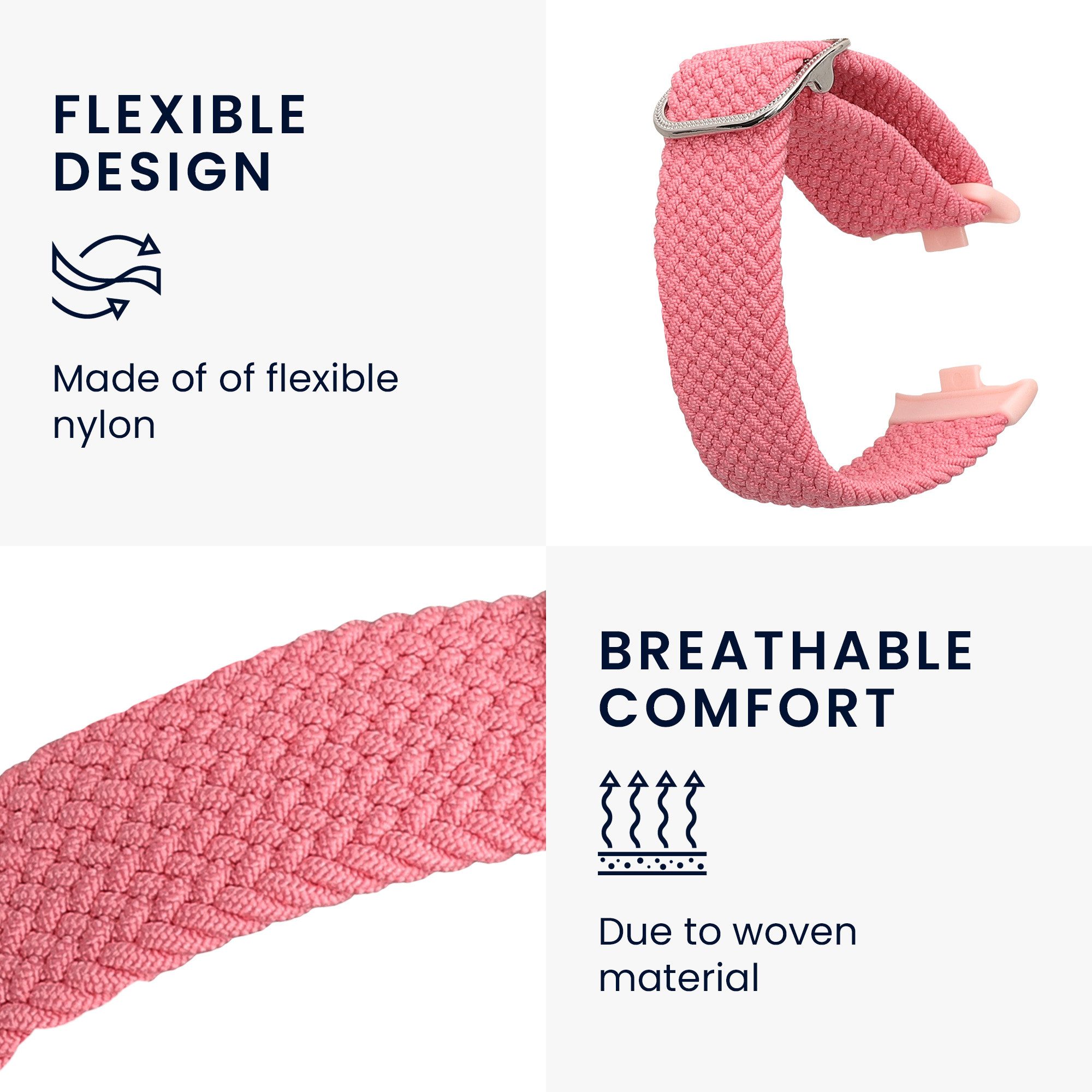 kwmobile Armband für Xiaomi Smart Band 8 Pro / Band 9 Pro / Redmi Watch 5 / Smartwatch, 1-tlg., Nylon Fitnesstracker Sportarmband Band - Innenmaße von 15 - 18,5 cm