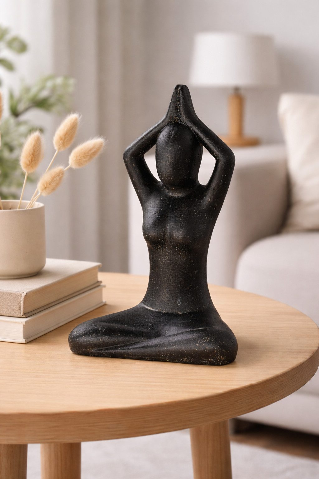 FaHome Dekofigur Yoga Figur sitzend – Wohnzimmer Studio Regal Deko – Massive Ausführung