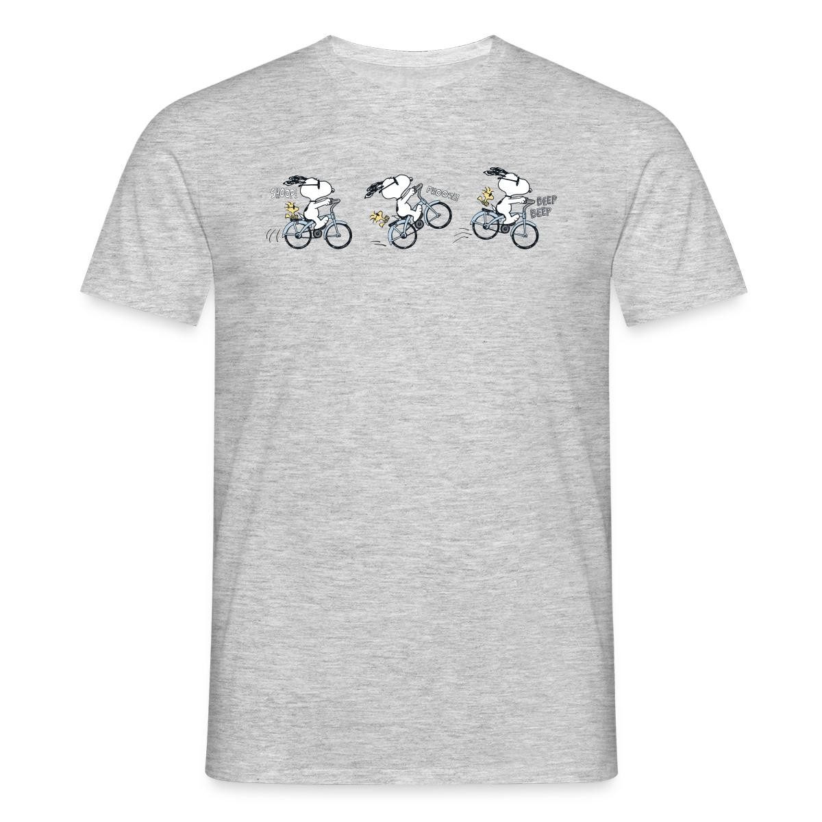 Spreadshirt T-Shirt Peanuts Snoopy Auf Fahrrad Männer T-Shirt (1-tlg)