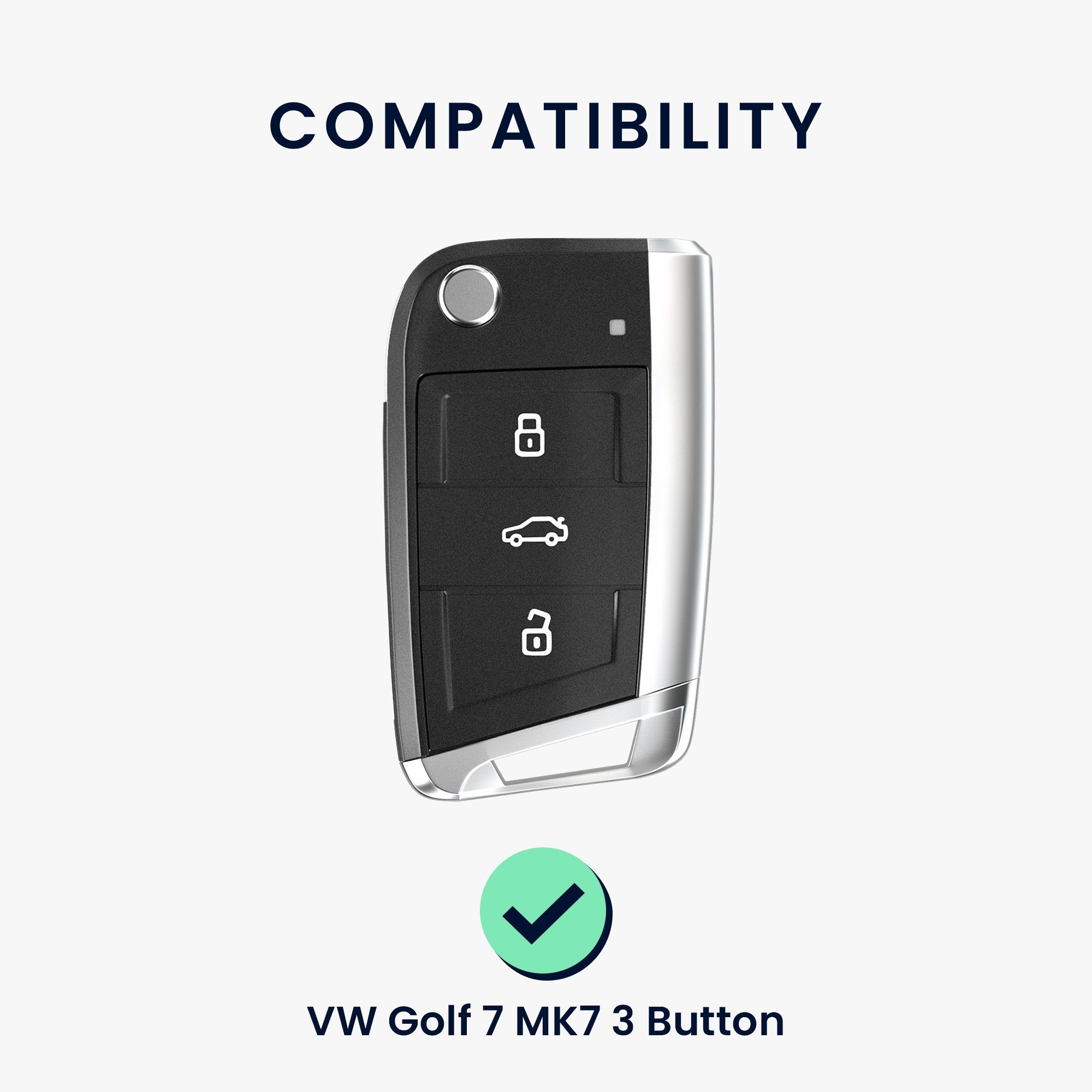 Schlüsseltasche 7 MK7, Autoschlüssel Golf VW Schlüsselhülle Cover Hülle für kwmobile Silikon