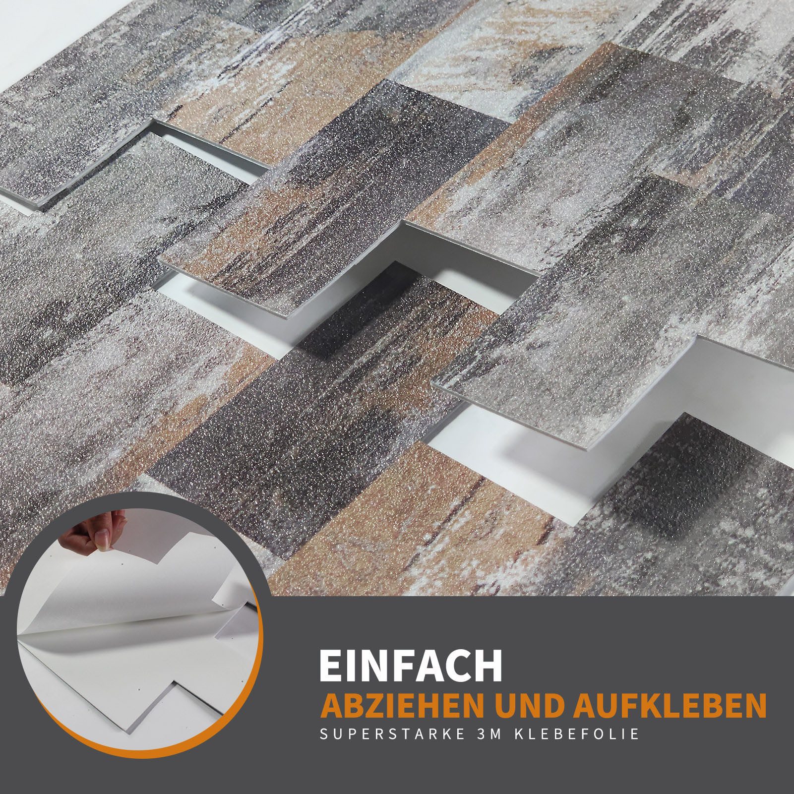 FIVMEN Fliesenaufkleber 30cm x 30cm,10 Stück Küche Bad Metro Fliesen PVC Klebefliesen, Mit Selbstklebendes Wasserdichtes, Wandfliesen Dekor