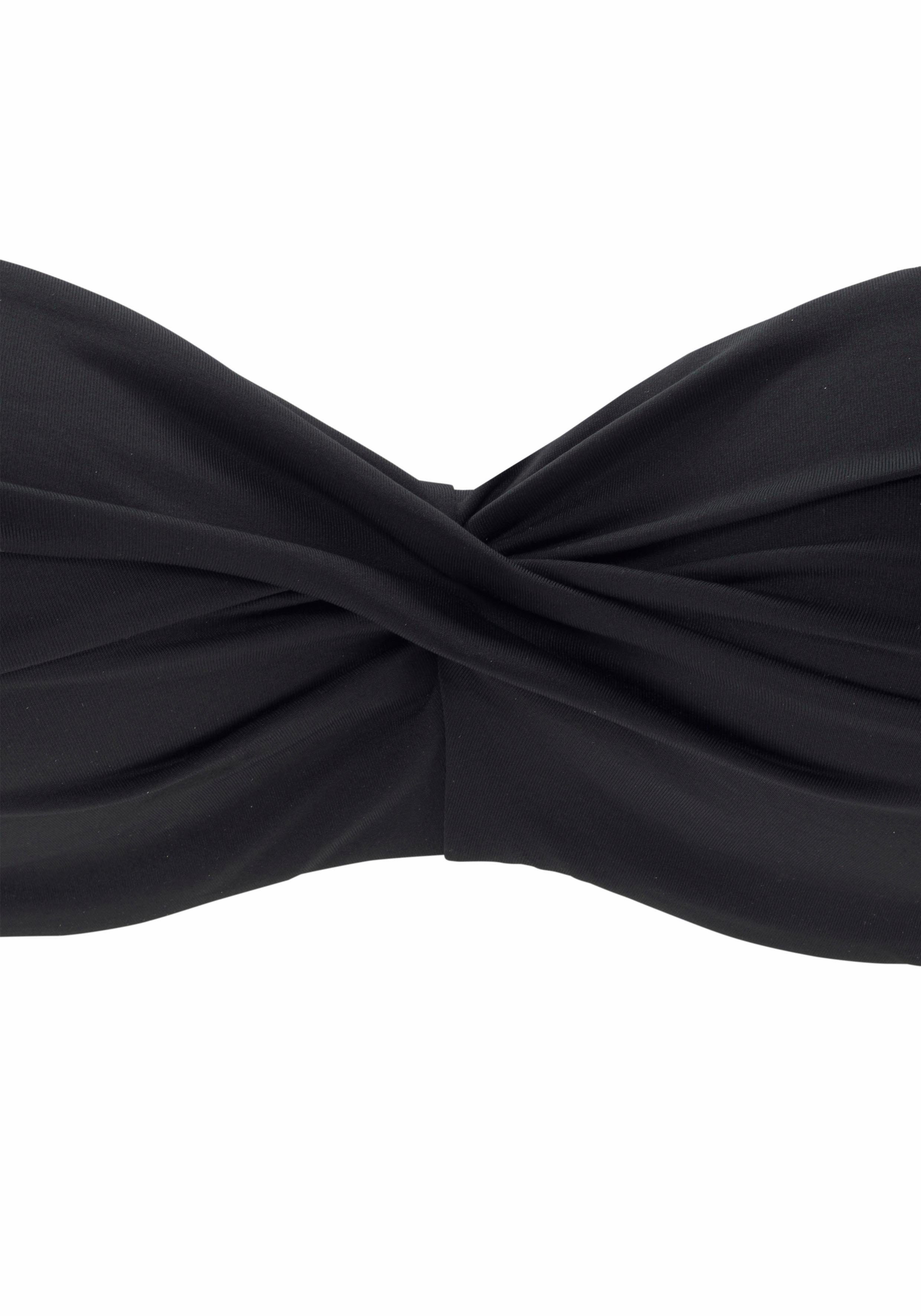 s.Oliver Bandeau-Bikini-Top Spain, in unifarben mit Wickeloptik