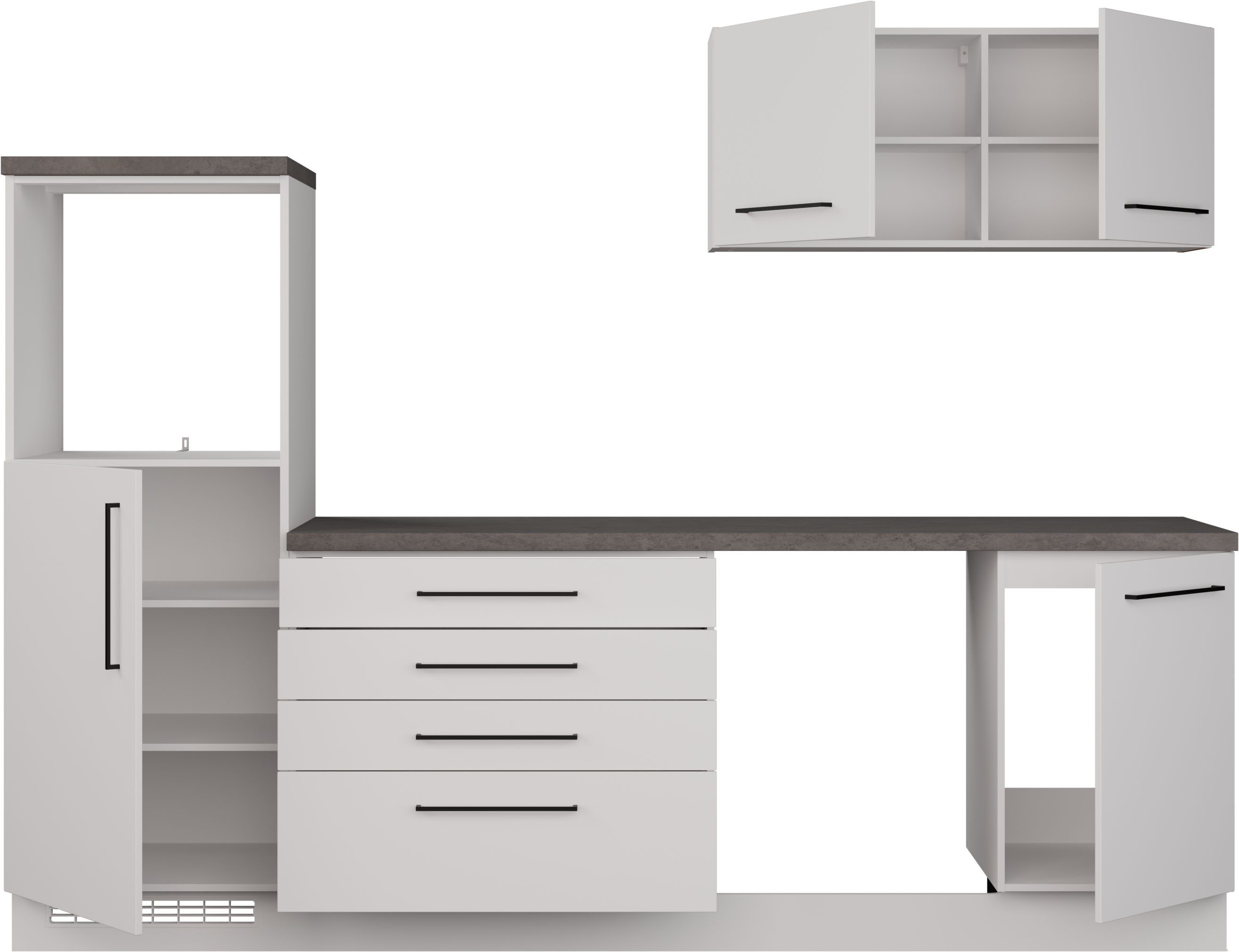 KOCHSTATION Küchenzeile KS-Nova, Breite 260 cm, wahlweise mit Hanseatic-E-Geräten