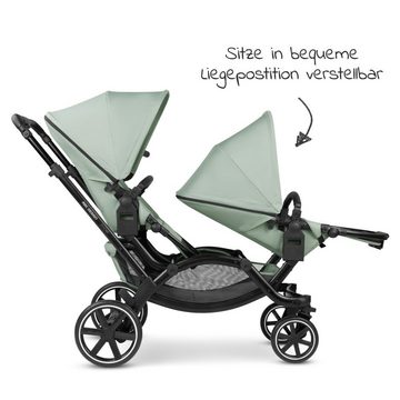 ABC Design Geschwisterwagen Zoom - Pine, Geschwisterkinderwagen Zwillingskinderwagen mit Liegeposition