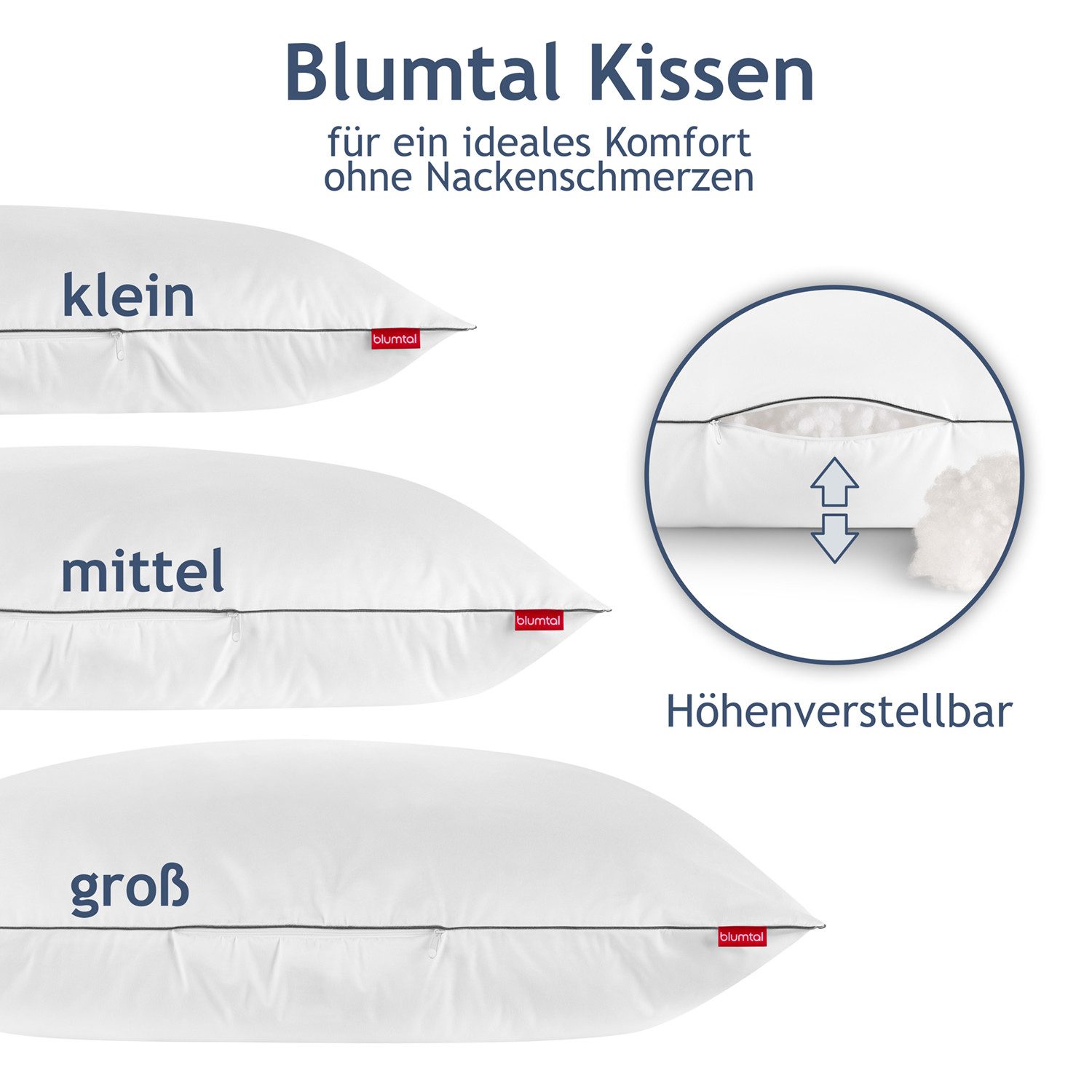Blumtal Schlafkissen Blumtal Kopfkissen 80x80 cm mit anpassbarer Füllung - günstig online kaufen