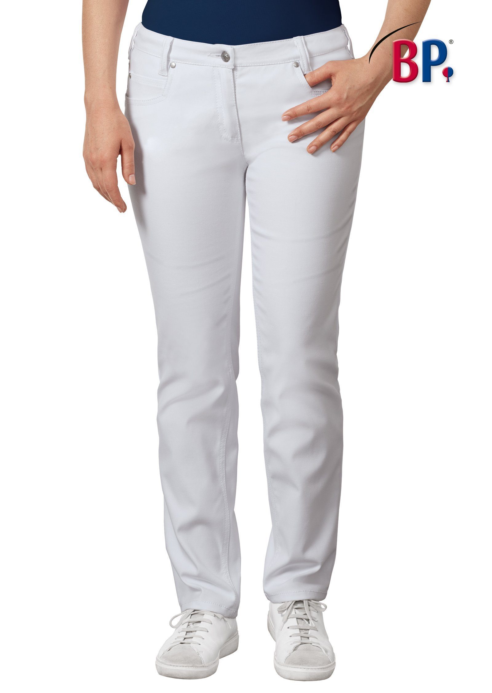 bp Stretch-Jeans Damen 5 Pocket Jeans, weiß Industriewäsche geeignet | Stretchhosen