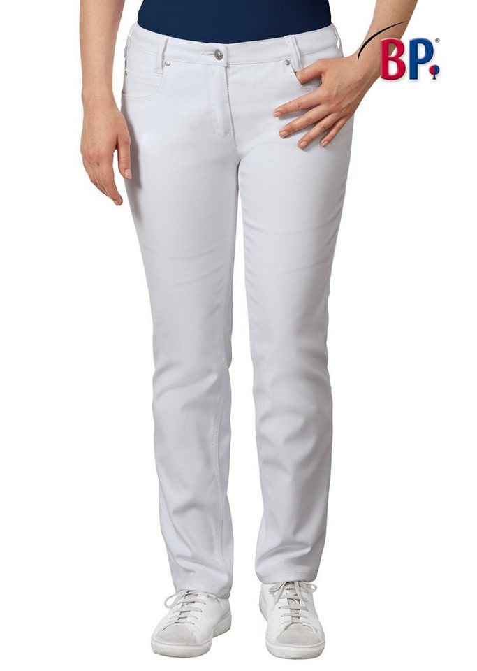 bp Stretch-Jeans Damen 5 Pocket Jeans, weiß Industriewäsche geeignet