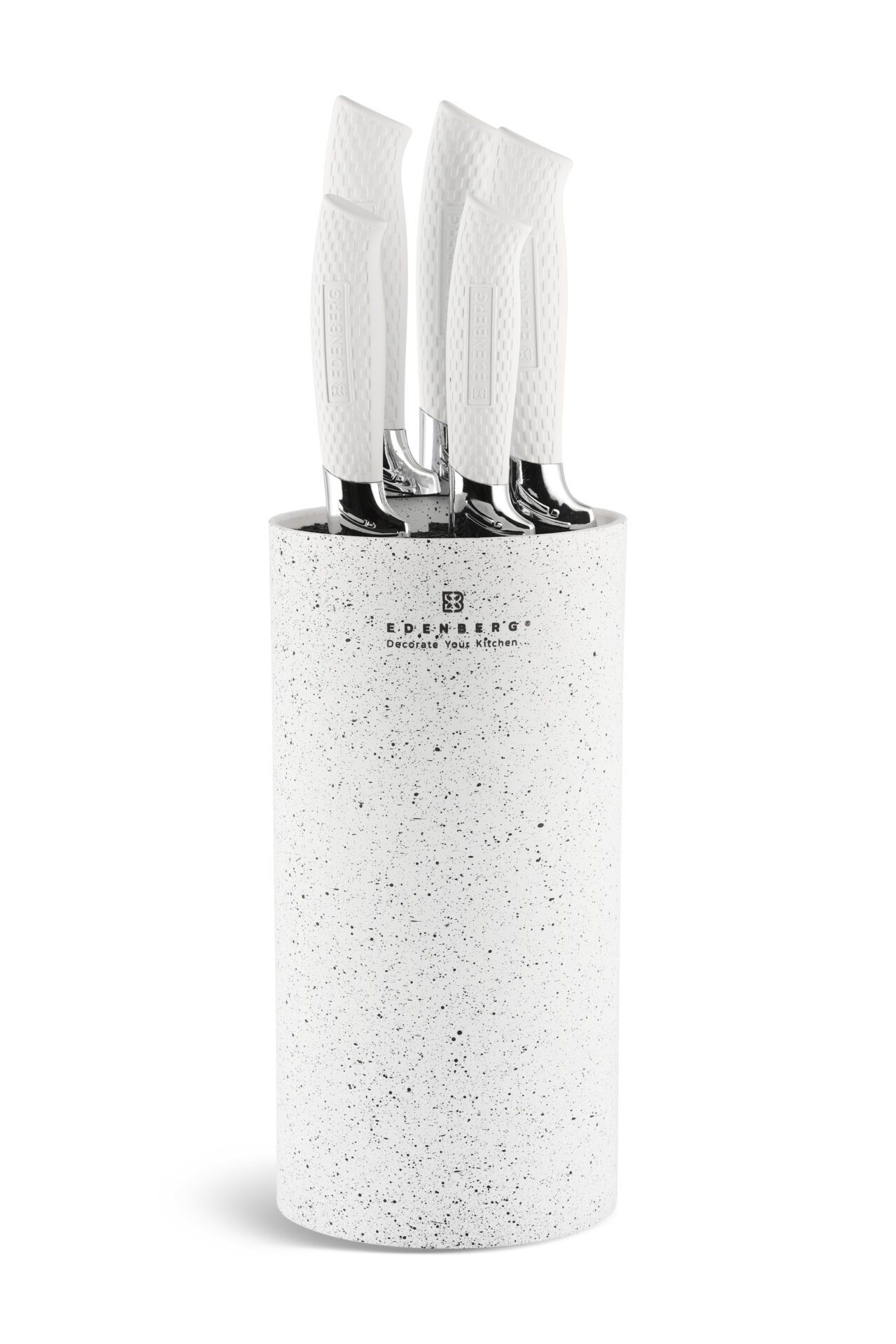 Edenberg Messer-Set Modernes weißes Messerset mit Block, Messerblock (6-tlg., Eine ideale Geschenkidee)