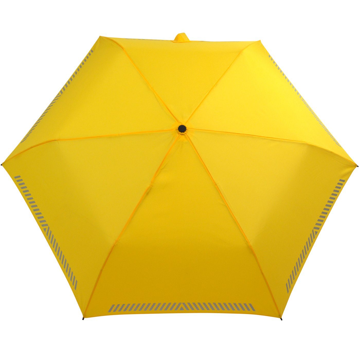 gelb Sicherheit Reflex-Streifen Auf-Zu-Automatik, reflektierend, Kinderschirm iX-brella Taschenregenschirm durch mit -