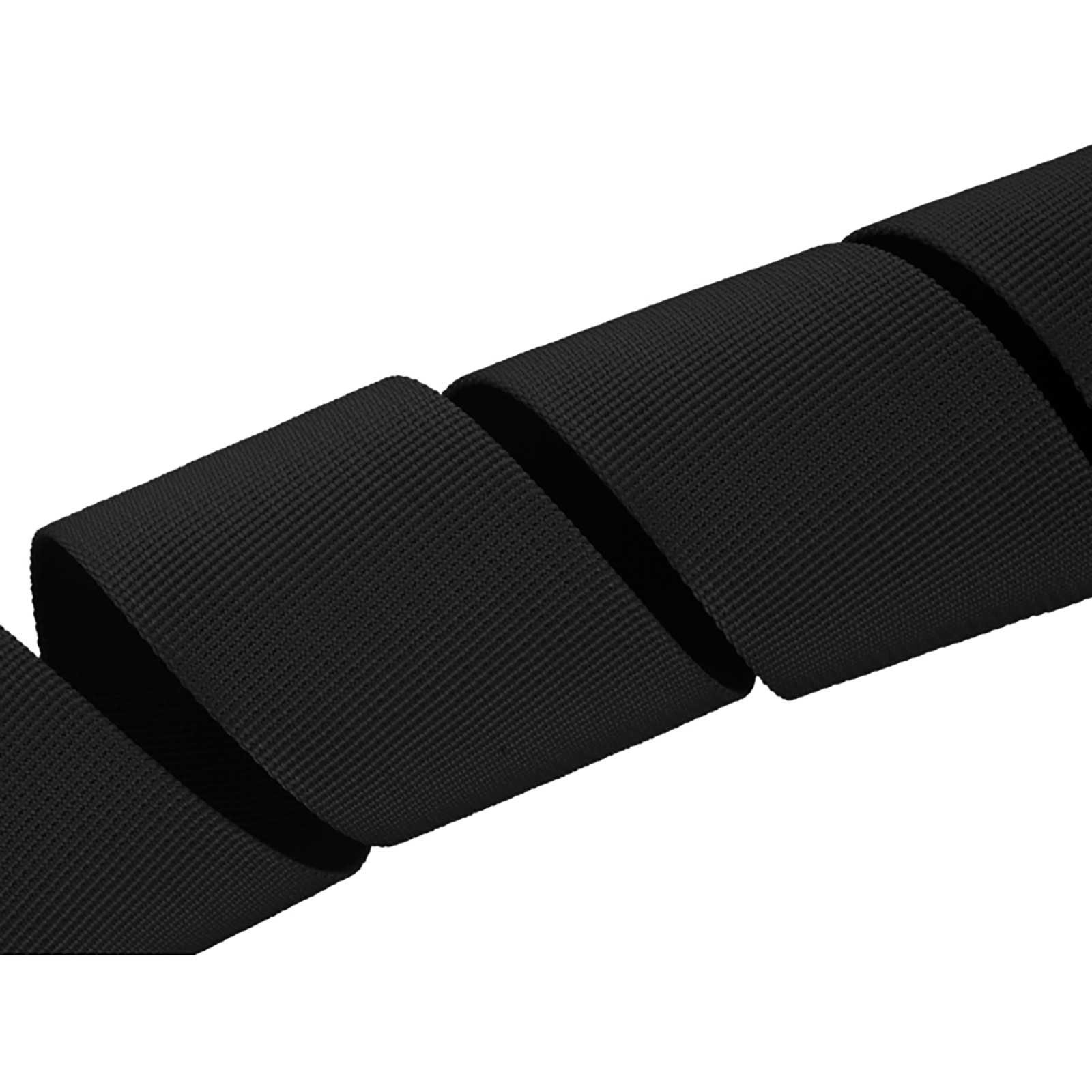 maDDma Gurtband Polyester 10m lang breit Farbwahl Rollladengurt, 50mm 580 schwarz