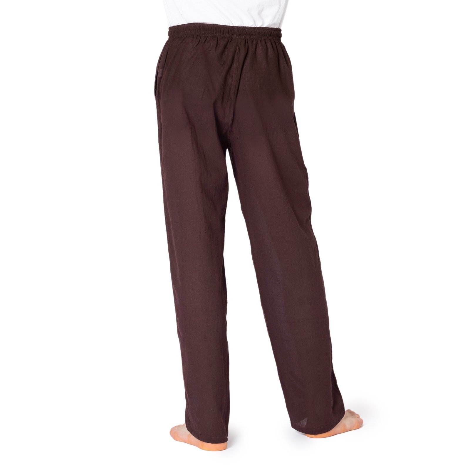 für Baumwolle dunkelbraun sehr Relaxhose Tage Damen und 100% für Freizeithose Herren leichte PaSalu aus Unisex PANASIAM heißen Wellnesshose Sommerhose die