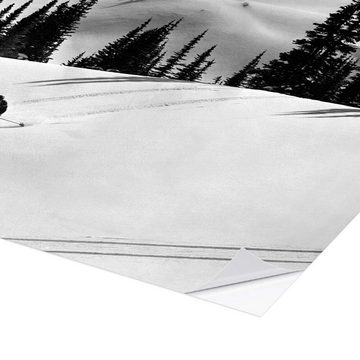 Posterlounge Wandfolie Vintage Ski Collection, Abfahrtslauf in Banff, Kanada, Vintage Fotografie