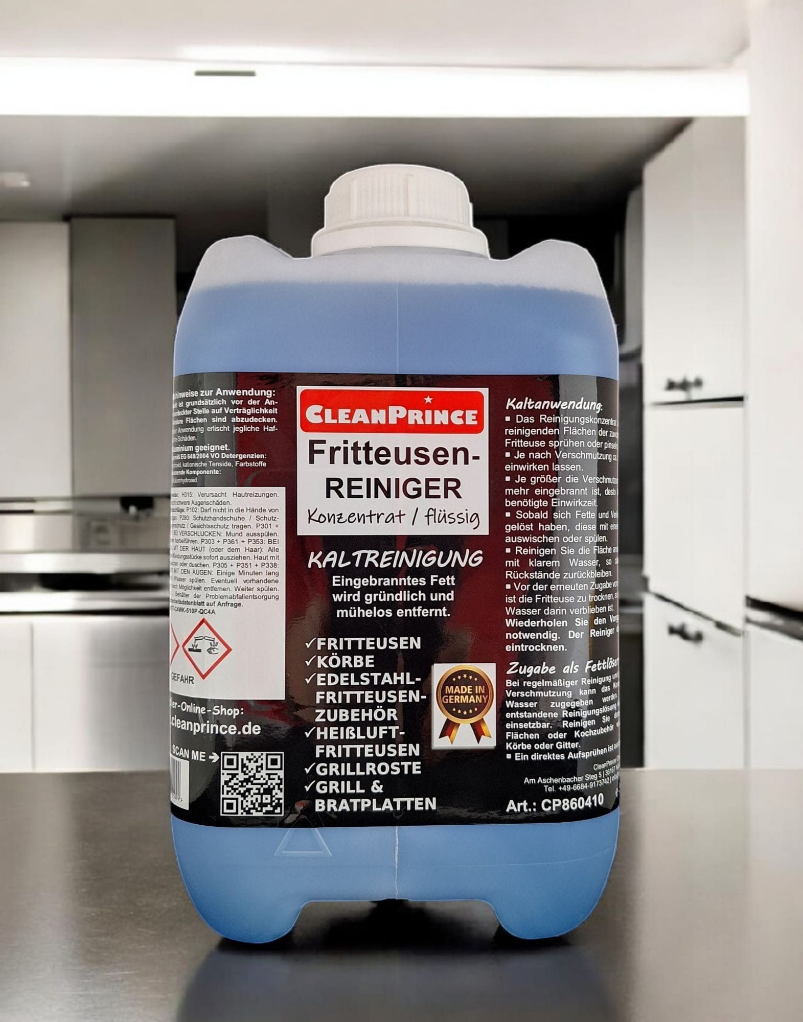 CleanPrince Fritteusen-Reiniger Konzentrat flüssig Flüssigreiniger (extrem fettlösend, auch eingebranntes Fett)