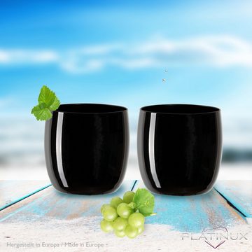 PLATINUX Glas Schwarze Elegante Trinkgläser, Glas, 260ml (max. 320ml) Wassergläser Saftgläser Whiskeygläser