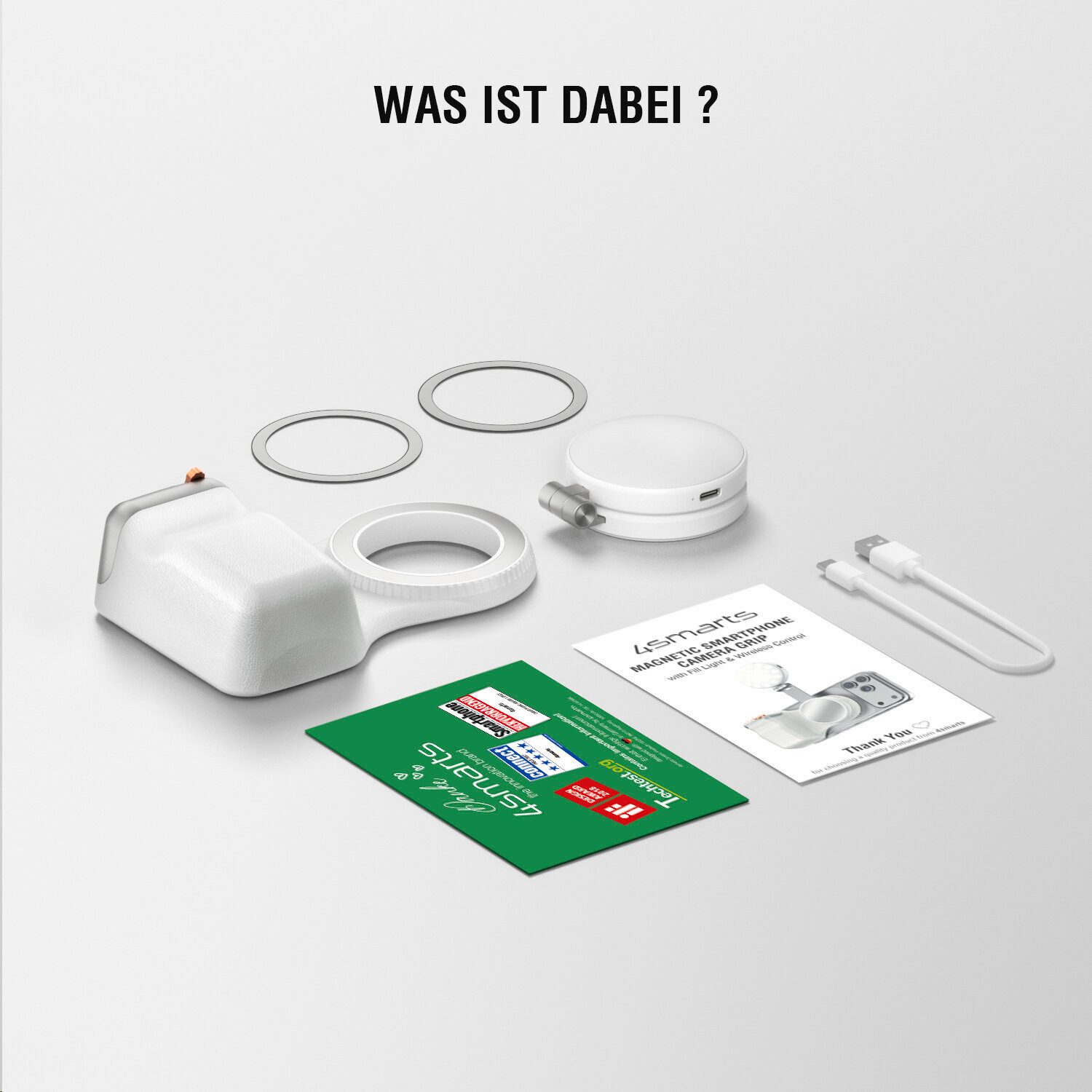 4smarts Handy-Halterung Magnetischer Smartphone Kameragriff, (3-in-1 Creator System) – Bild 5 von 5