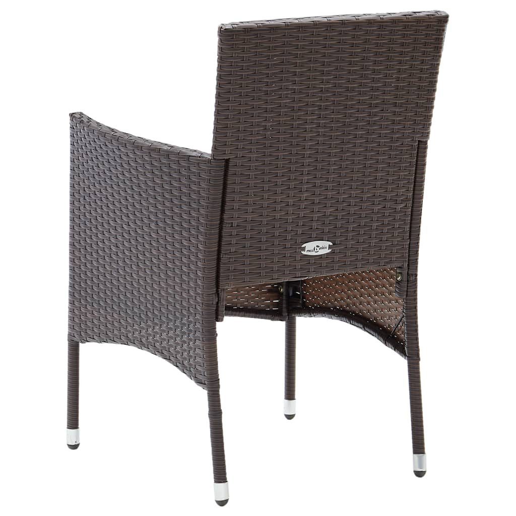 furnicato Gartenstuhl Garten-Essstühle 4 Poly Rattan Braun Stk