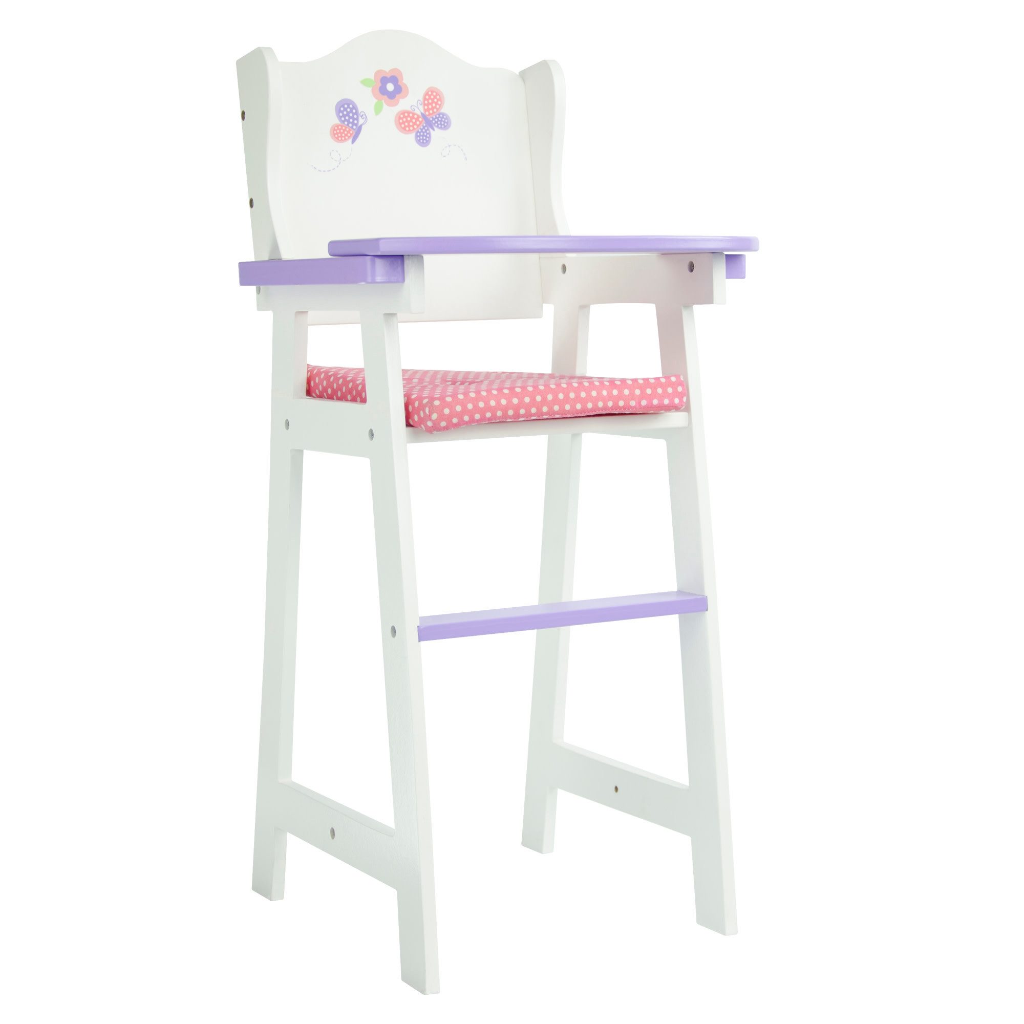 TEAMSON™ KIDS    Puppenmöbel Puppenhochstuhl Holz mit Polster Weiß