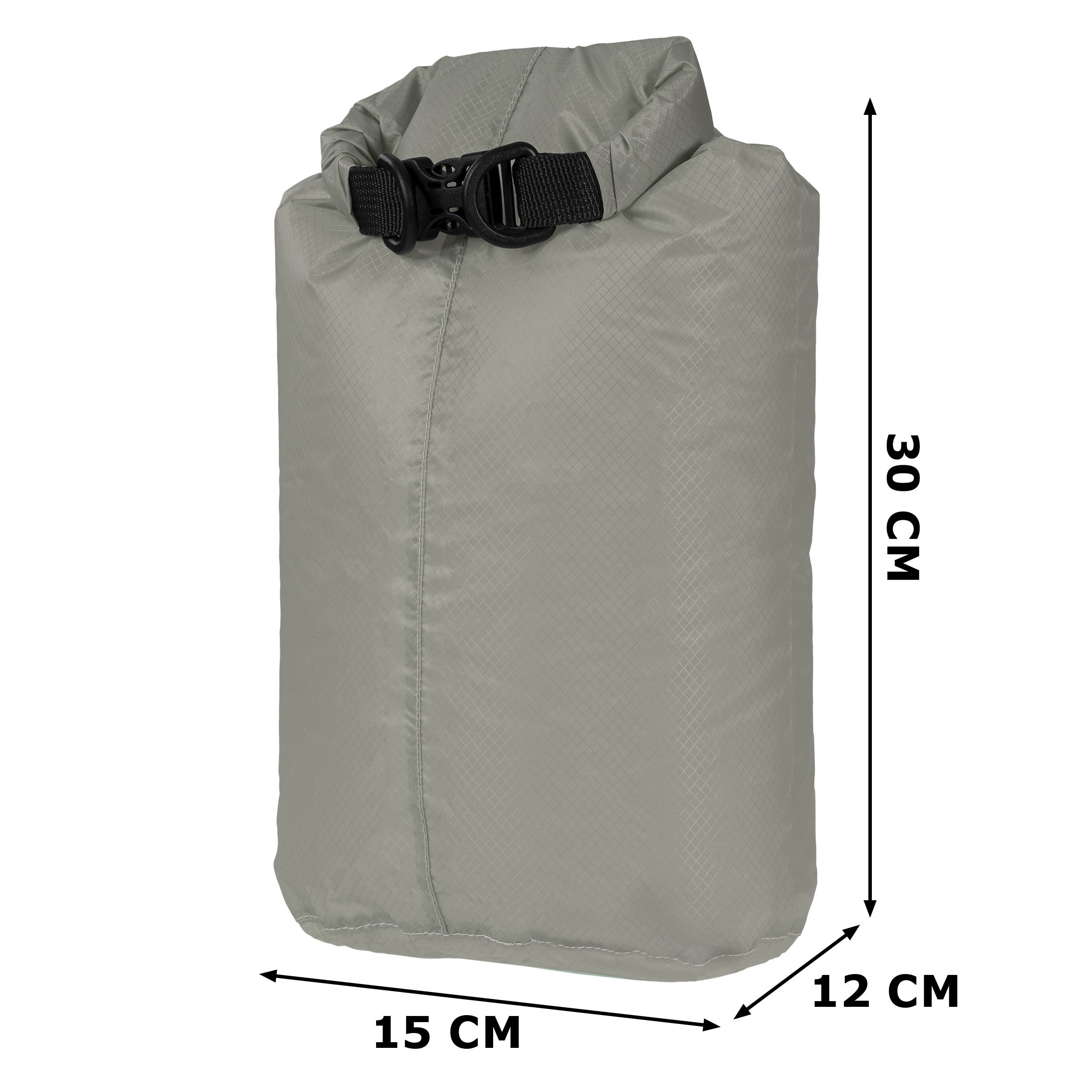 SCHNORR Rucksack Drybag 5L Grau ultraleicht 45g, wasserdichter Packbeutel 20D Nylon – Bild 3 von 5