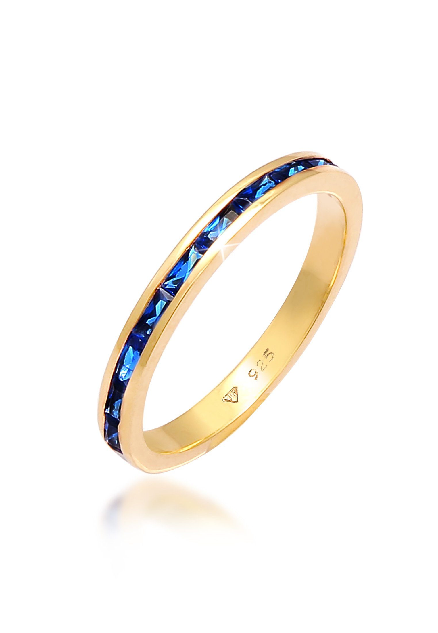 Elli Fingerring Memoire Rechteck Saphir Blau günstig online kaufen