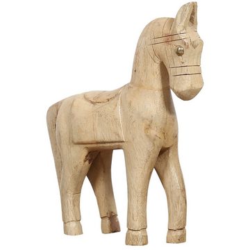 Marrakesch Orient & Mediterran Interior Tierfigur Dekofiguren aus Holz Pferd Hevonen 28cm Groß Tierfiguren Skulptur
