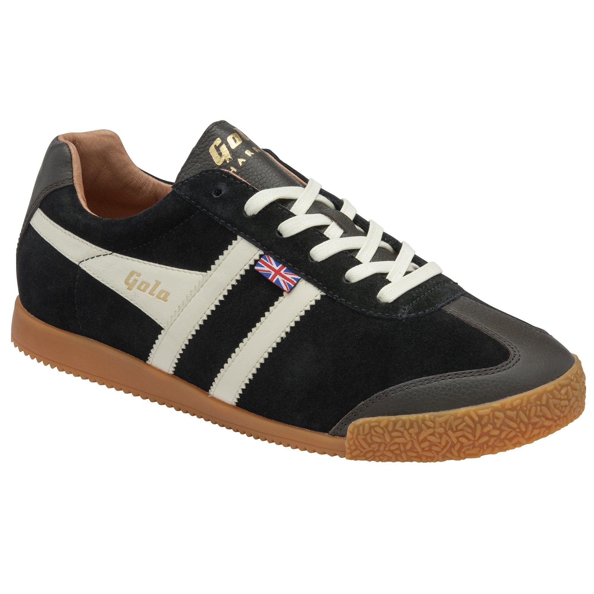 Gola Harrier Oxford - Made in England - schwarz/braun/weiss Herren Sneaker