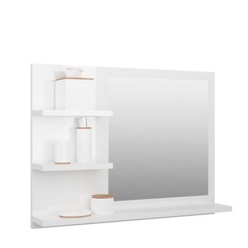 vidaXL Badezimmerspiegelschrank Badspiegel Hochglanz-Weiß 60x10,5x45 cm Holzwerkstoff (1-St)