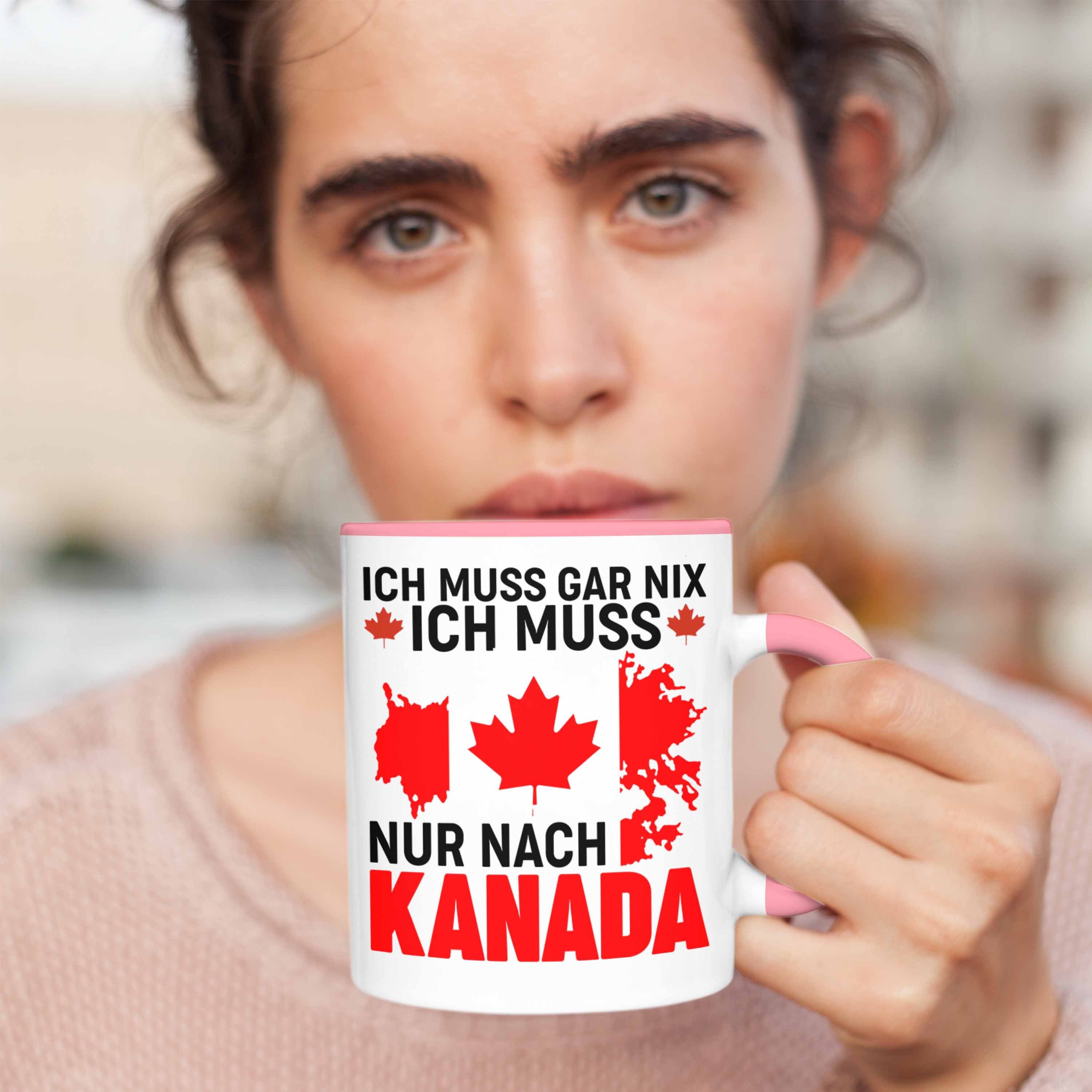 Geschenkidee Trendation Ich Trendation Kanada Nur - Auslandsjahr Nix Tasse Geschenk Reise Tasse Nach Ich Rosa Muss Gar Muss Kanada