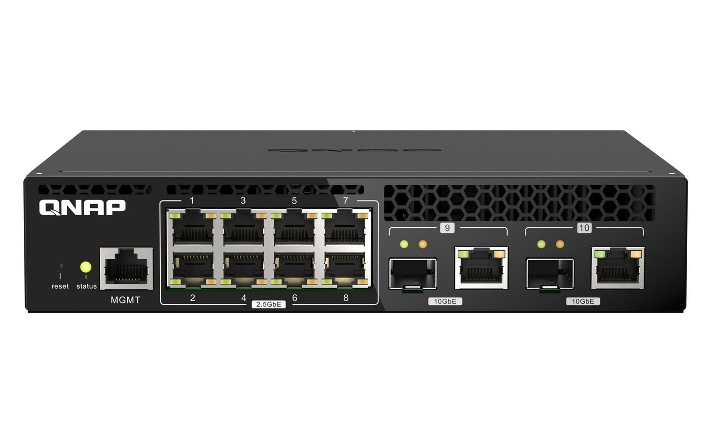 QNAP QSW-M2108R-2C, 8 port 2.5Gbps, 2 port 10Gbps SFP+/ NBASE-T Combo, Netzwerk-Switch