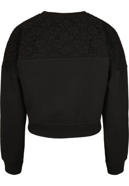 URBAN CLASSICS Sweater Damen Ladies Short Oversized Lace Inset Crew (1-tlg)