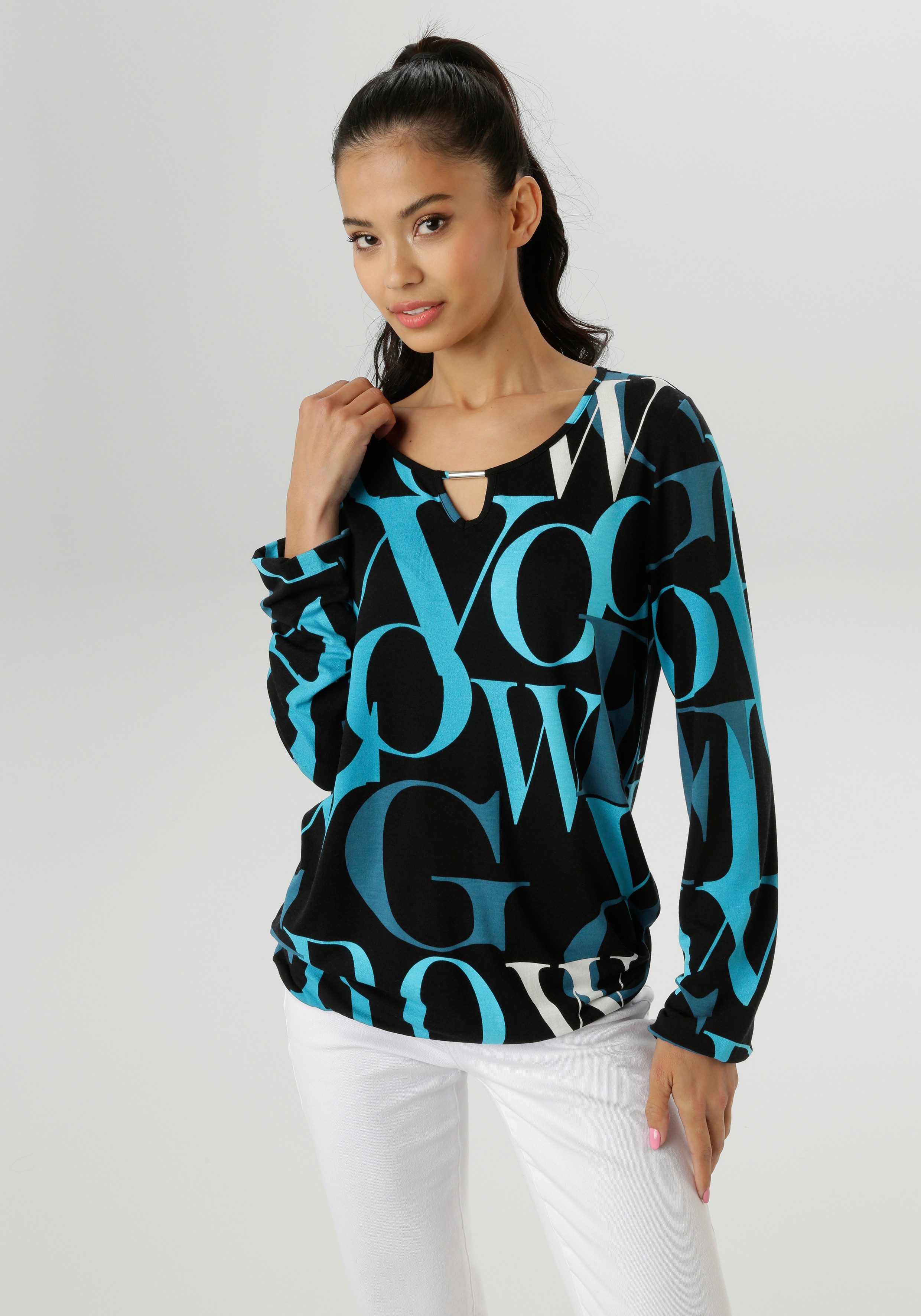 Aniston SELECTED Langarmshirt mit Cut-out und günstig online kaufen