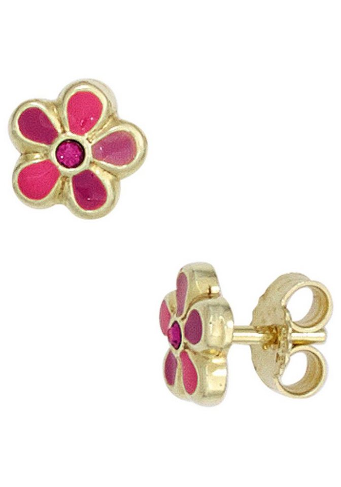 JOBO Paar Ohrstecker Blume, 333 Gold mit... JOBO Paar Ohrstecker Blume, 333 Gold mit...
