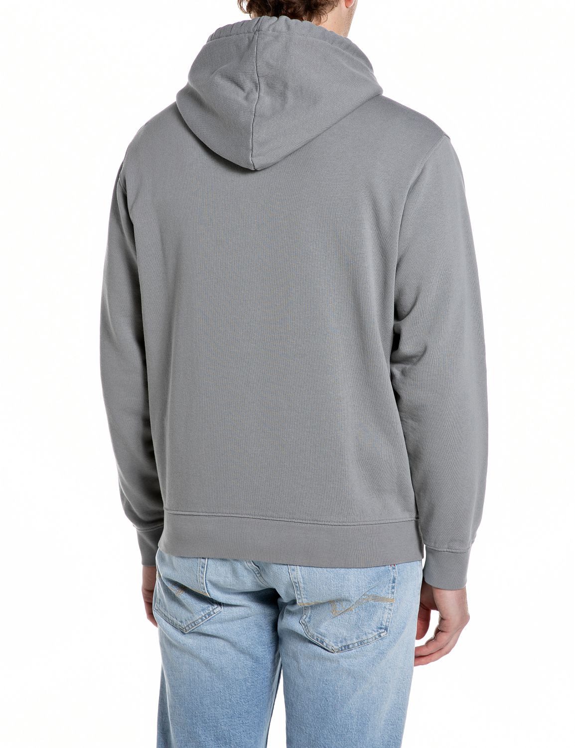Replay Hoodie mit gesticktem Schriftzug auf der Vorderseite