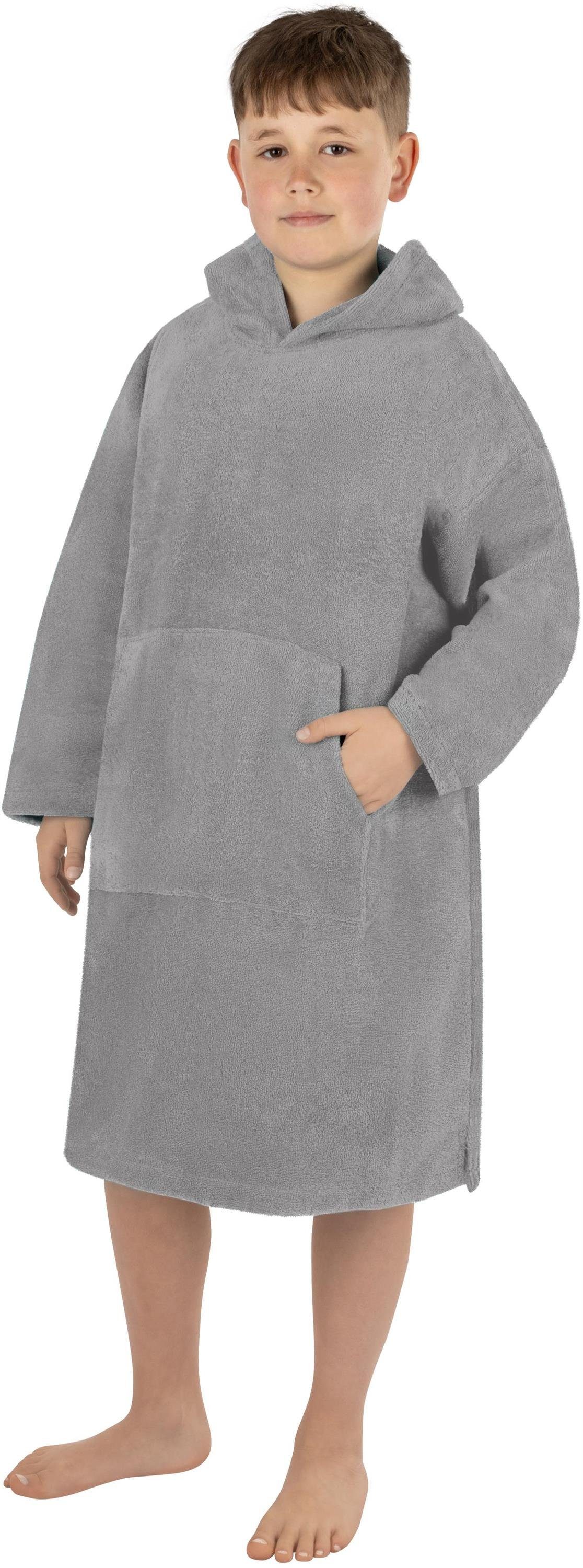 normani Badeponcho Kinder langarm Poncho (10-13 Jahre) Pichilemu, Baumwolle, Kapuze, Schlupf, Kinderponcho mit trocknender Baumwoll-Innenseite