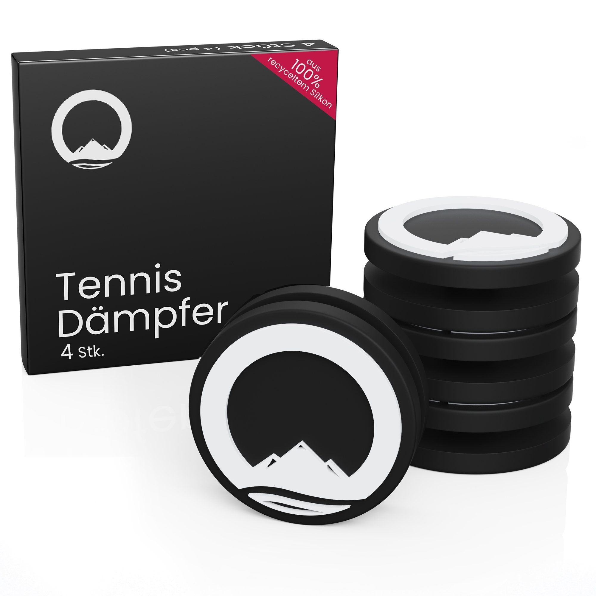 Otaro Tennisschläger Vibrationsdämpfer flacher Tennisdämpfer reduziert Schlagvibration, (die besten premium Tennisdämpfer, aus 100% recyceltem Silikon, Plastikfreie Verpackung, Deutsches StartUp), 100% aus recyceltem Performance Silikon