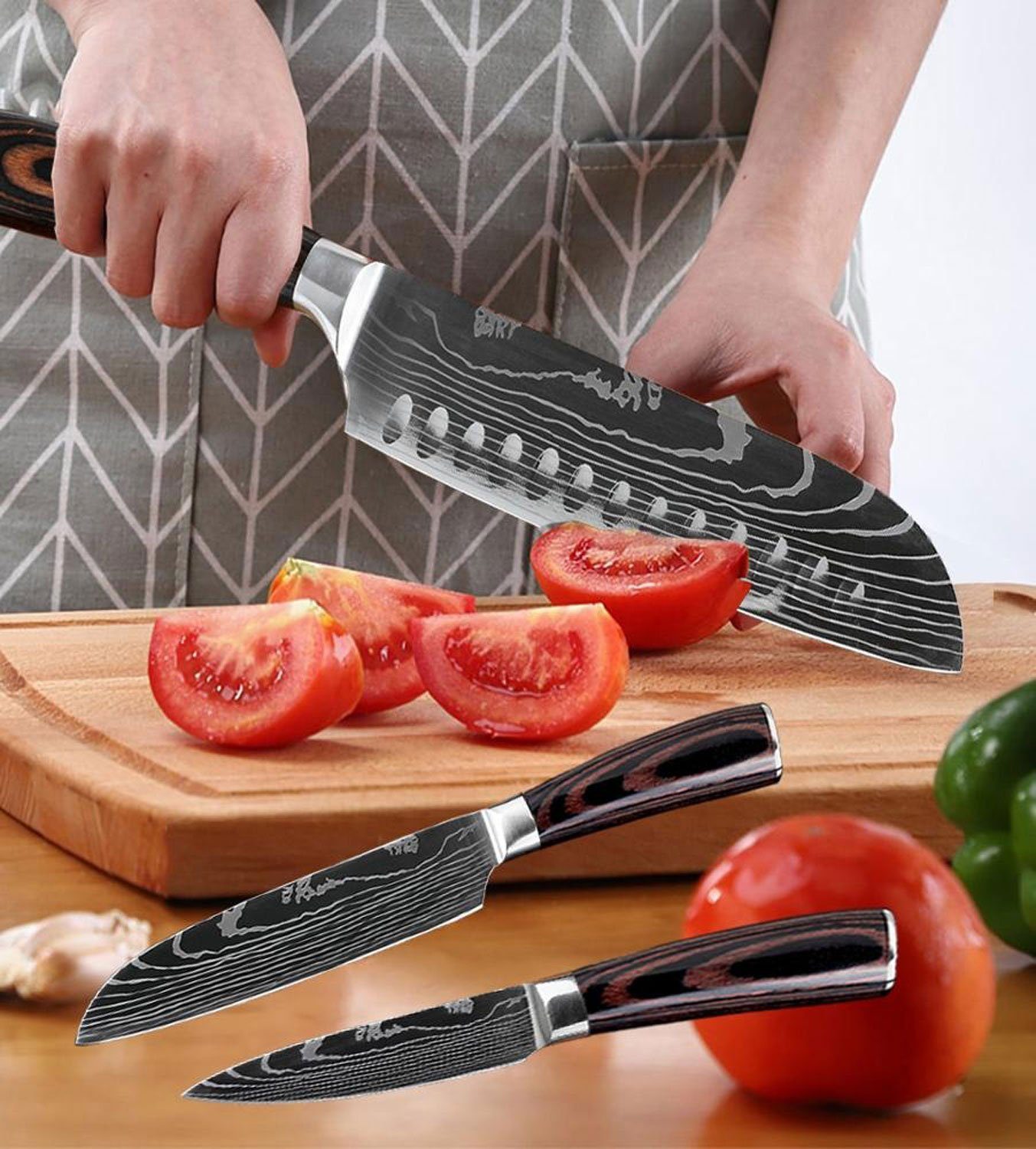 im Kochmesser Profi Kochmesser Messer Damast aus Stil Scharfe Edelstahl Muxel Set,