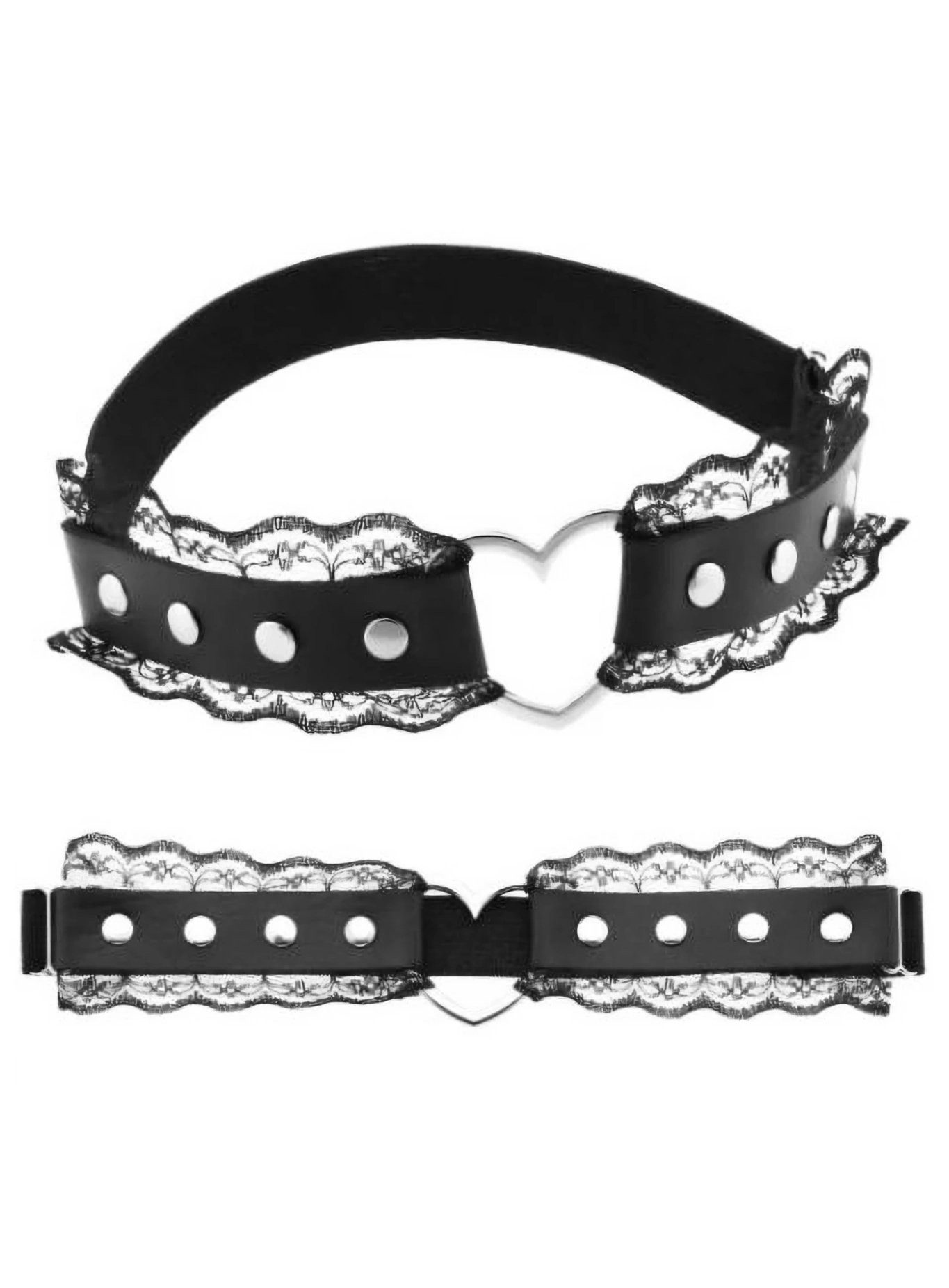 Metamorph Textilband Halsband Lovelace, Elastischer Halsschmuck für Gothic, Fetish und Leather-Look