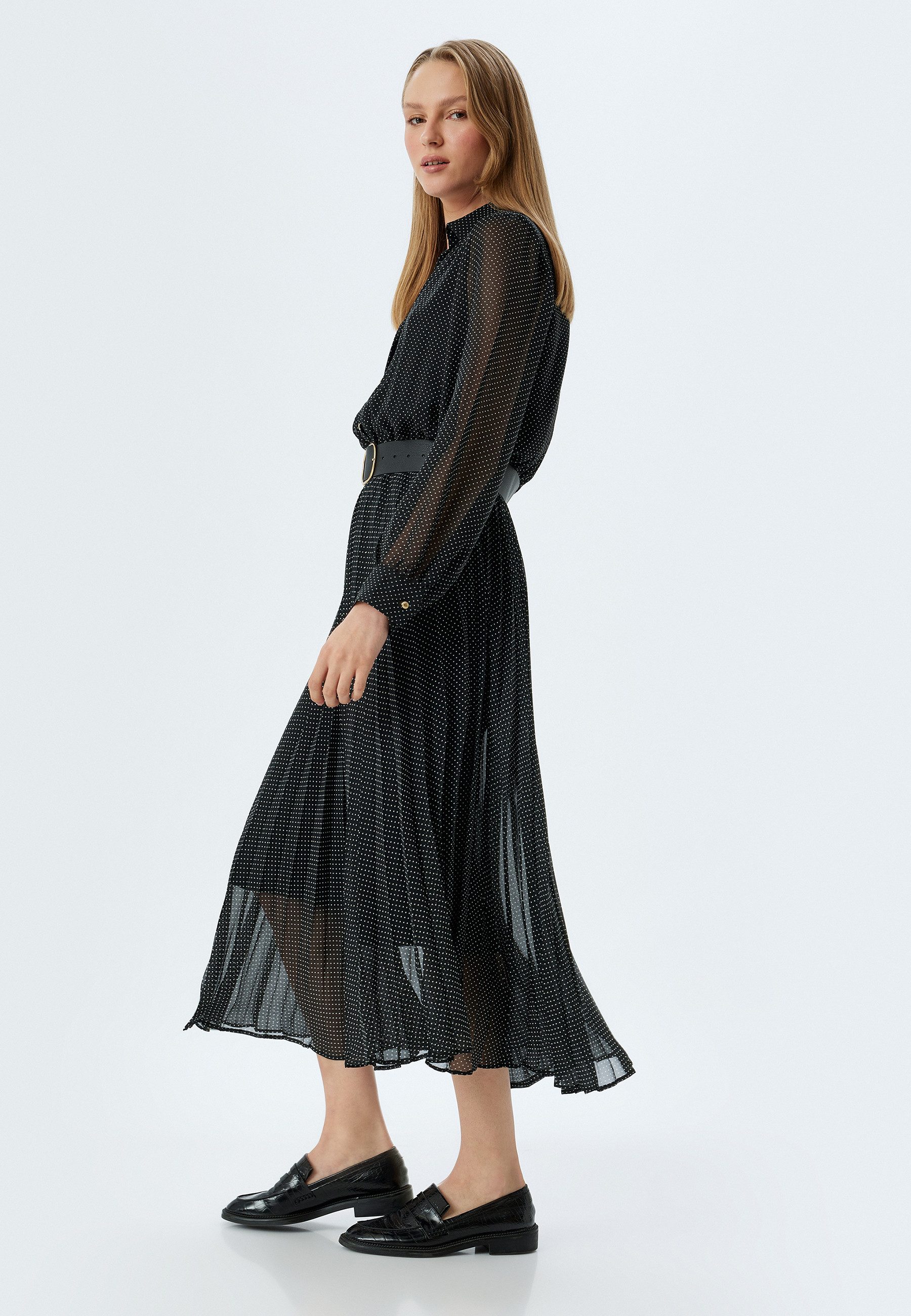 Midikleid Midi Länge Schmales Plissee