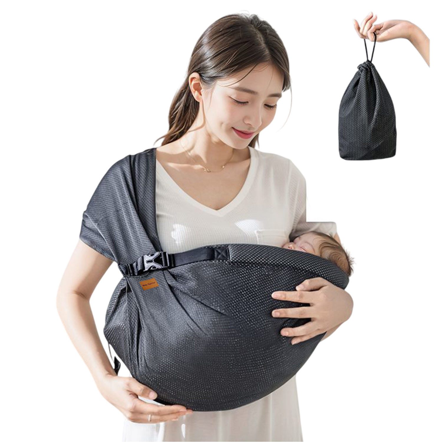Babytrage Seitlich Ergonomische Babytragetuch Atmungsaktiv Verstellbar