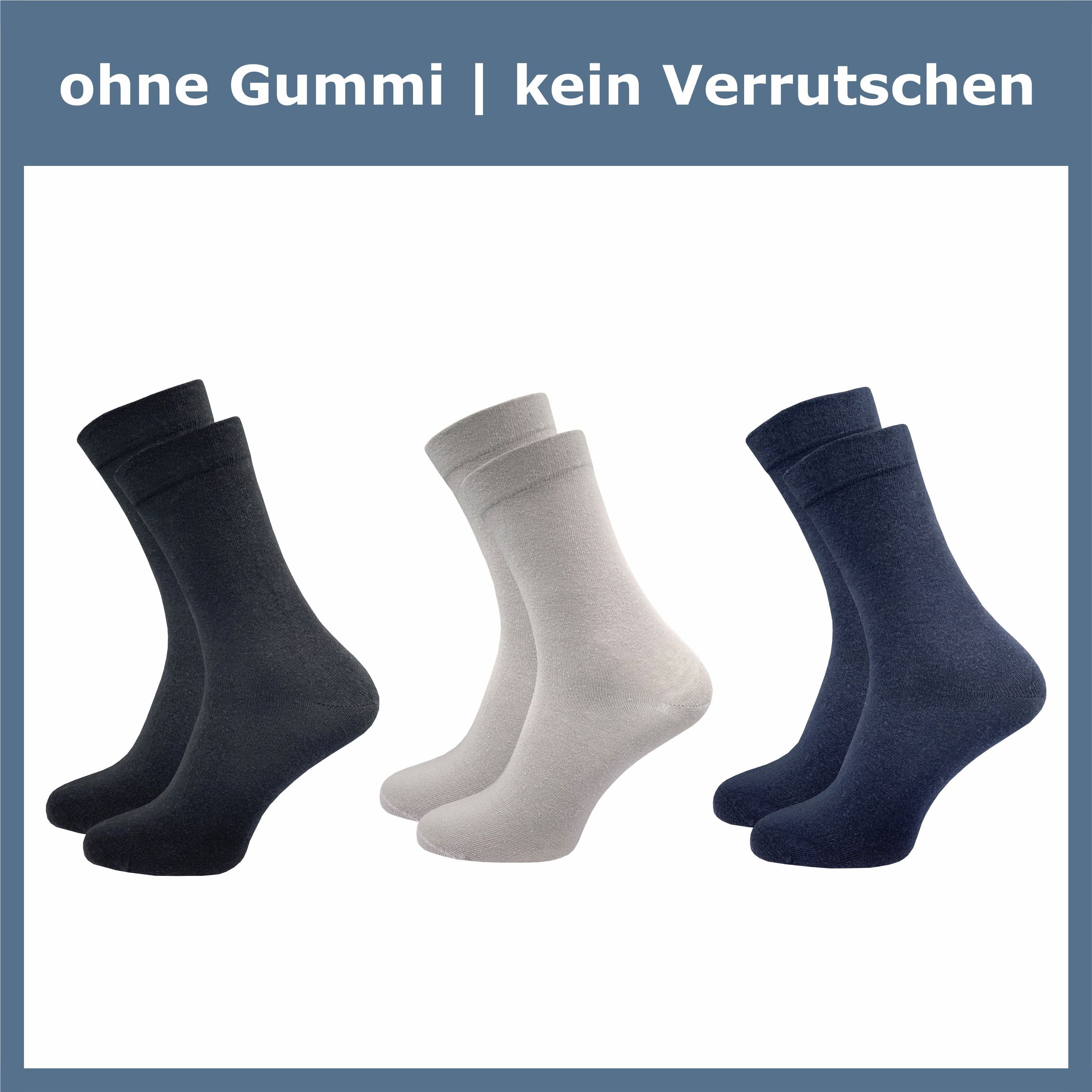 GAWILO Diabetikersocken für Damen - Ohne Gummibund - Ohne drückende Naht - Extra weit (9 Paar) Venensocke mit hohem Anteil Baumwolle sorgt für angenehmes Fußklima