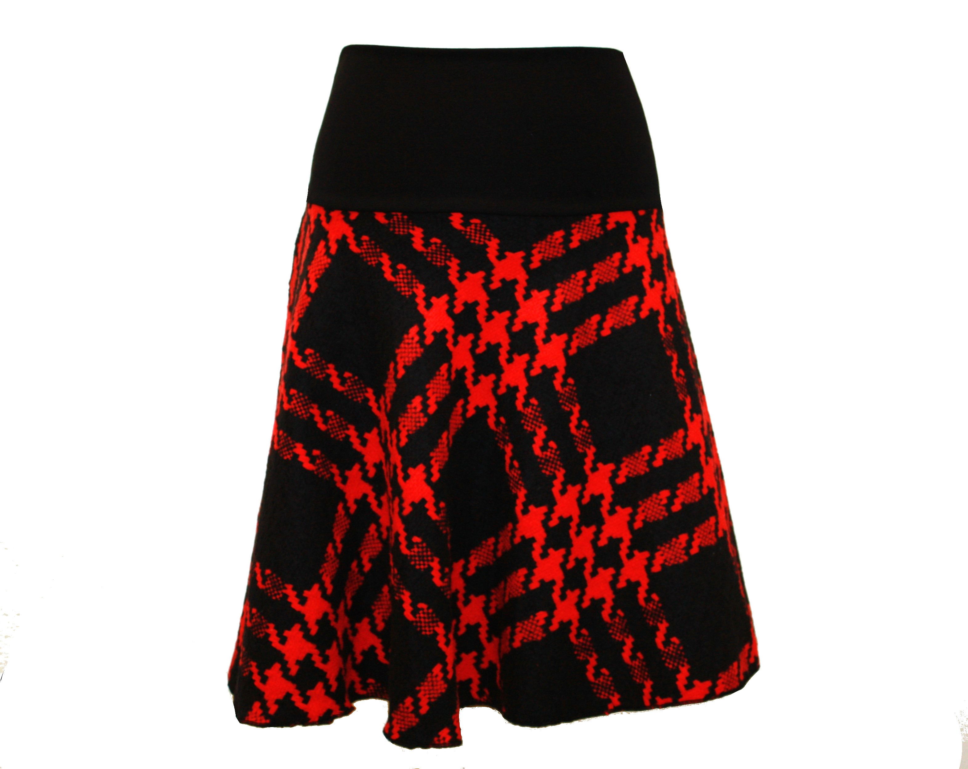 dunkle design A-Linien-Rock Boucle Schwarz Rot günstig online kaufen