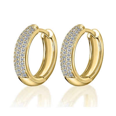ONE ELEMENT Paar Серьги-кольца 0.25 ct Diamant Brillant Серьги Серьги-кольца aus 585 Gelbgold, Damen Gold Schmuck