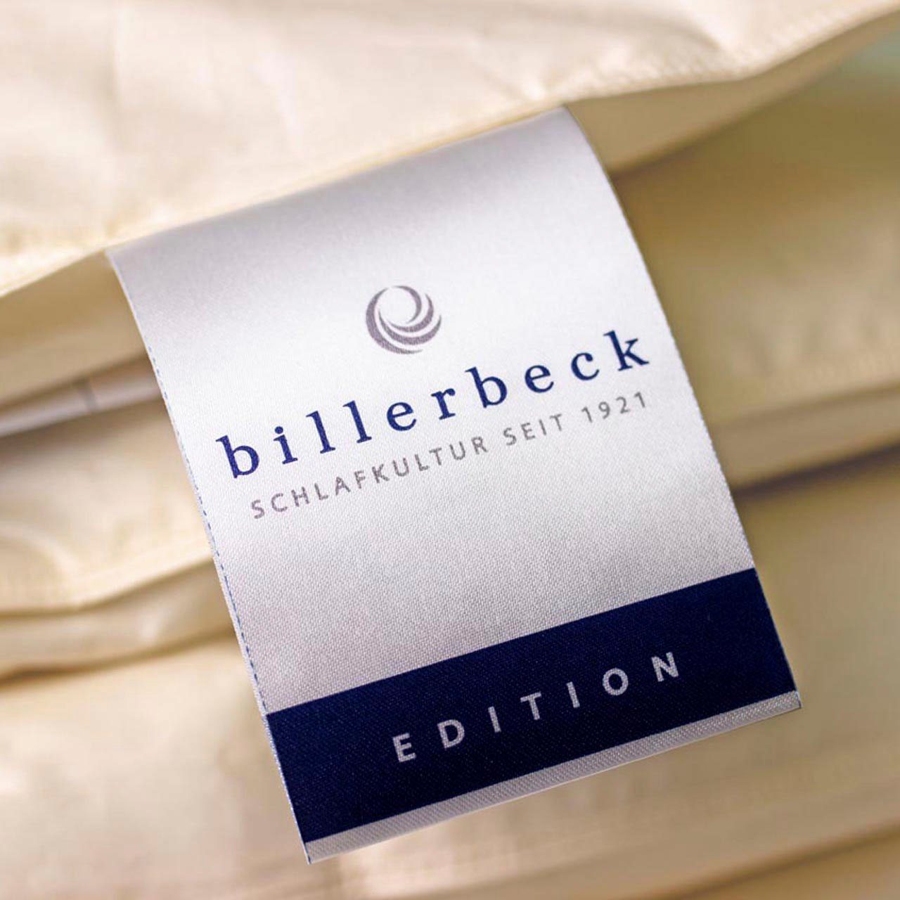 billerbeck Federkopfkissen E14 Greta, Kopfkissen 40x80, 70x80, 80x80 cm, Füllung: Füllung: 85% Entenfeder, 15% Entendaune, Bezug: 100% Baumwolle, Bauchschläfer, Rückenschläfer, Seitenschläfer, Die Daunendecke mit dem blauen Engel
