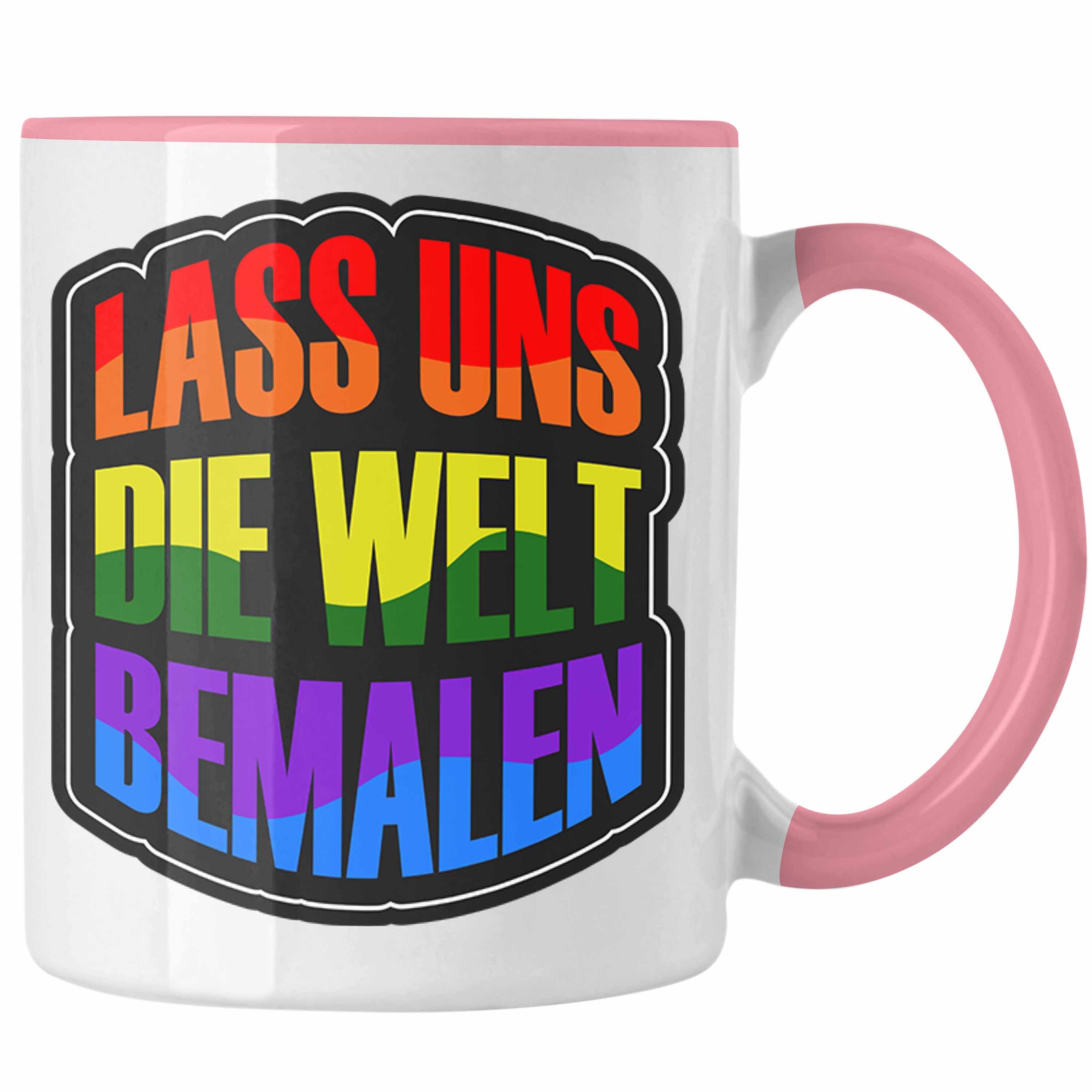 Bemalen" Regenbogenfarben LGBT Welt Geschenkidee uns "Lass Rosa die Tasse Tasse Trendation